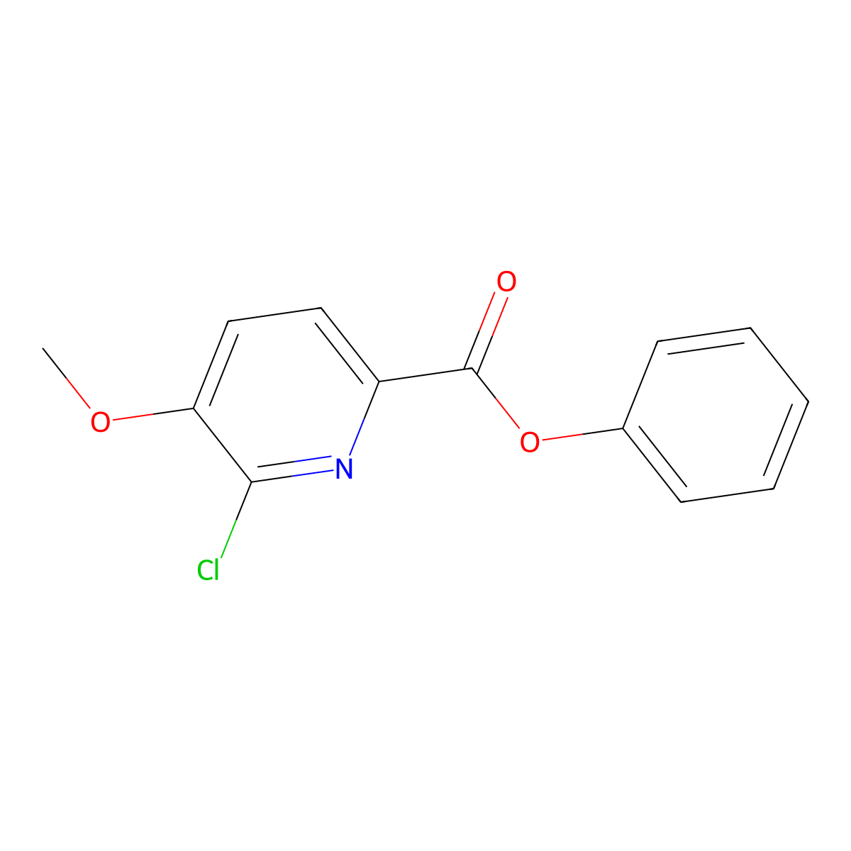 Phenyl 6-chloro-5-methoxypicolinate molecular structure, CAS 204378-35-8