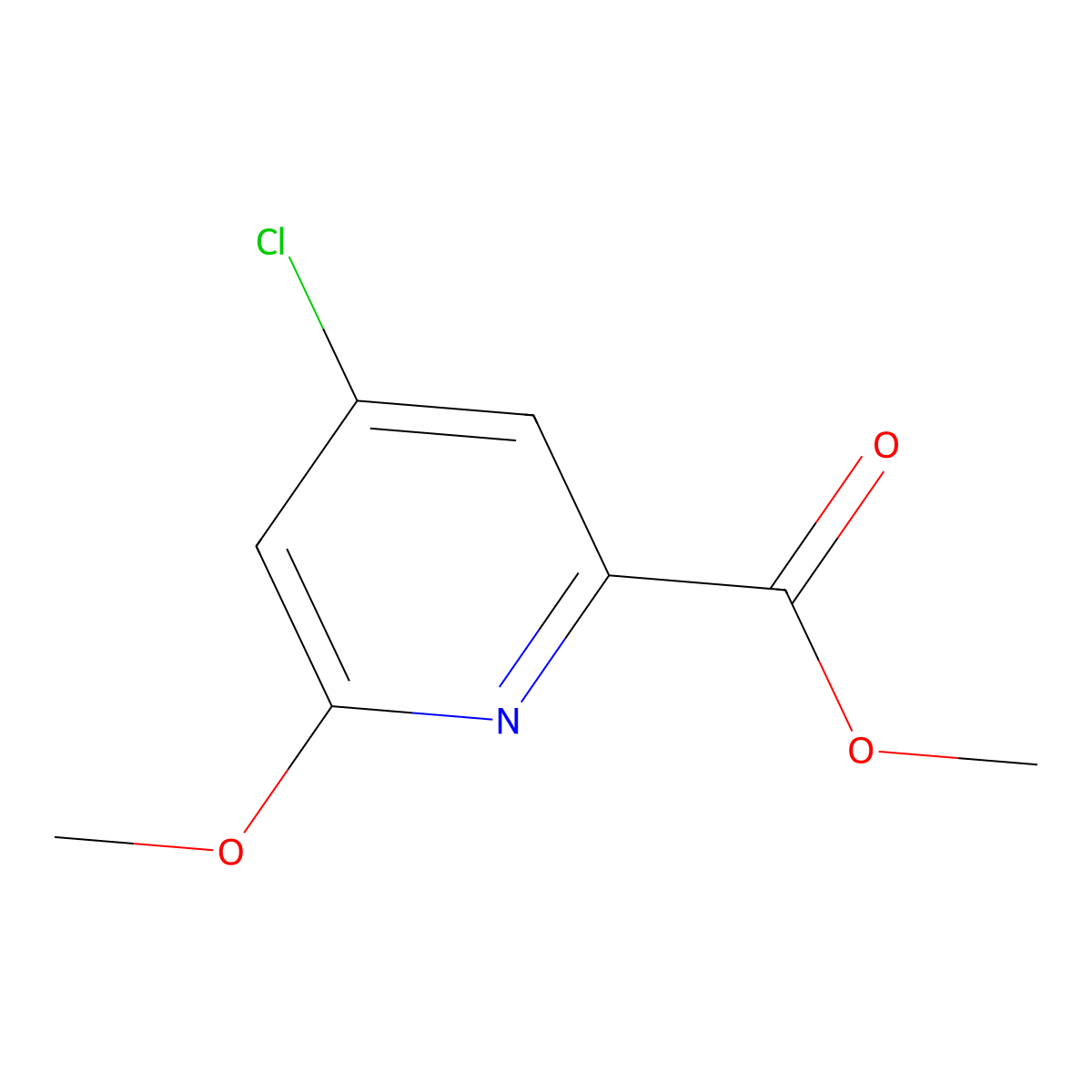 Methyl 4-chloro-6-methoxypicolinate molecular structure, CAS 204378-37-0