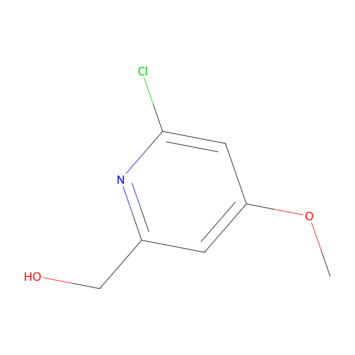 (6-Chloro-4-methoxypyridin-2-yl)methanol molecular structure, CAS 204378-40-5