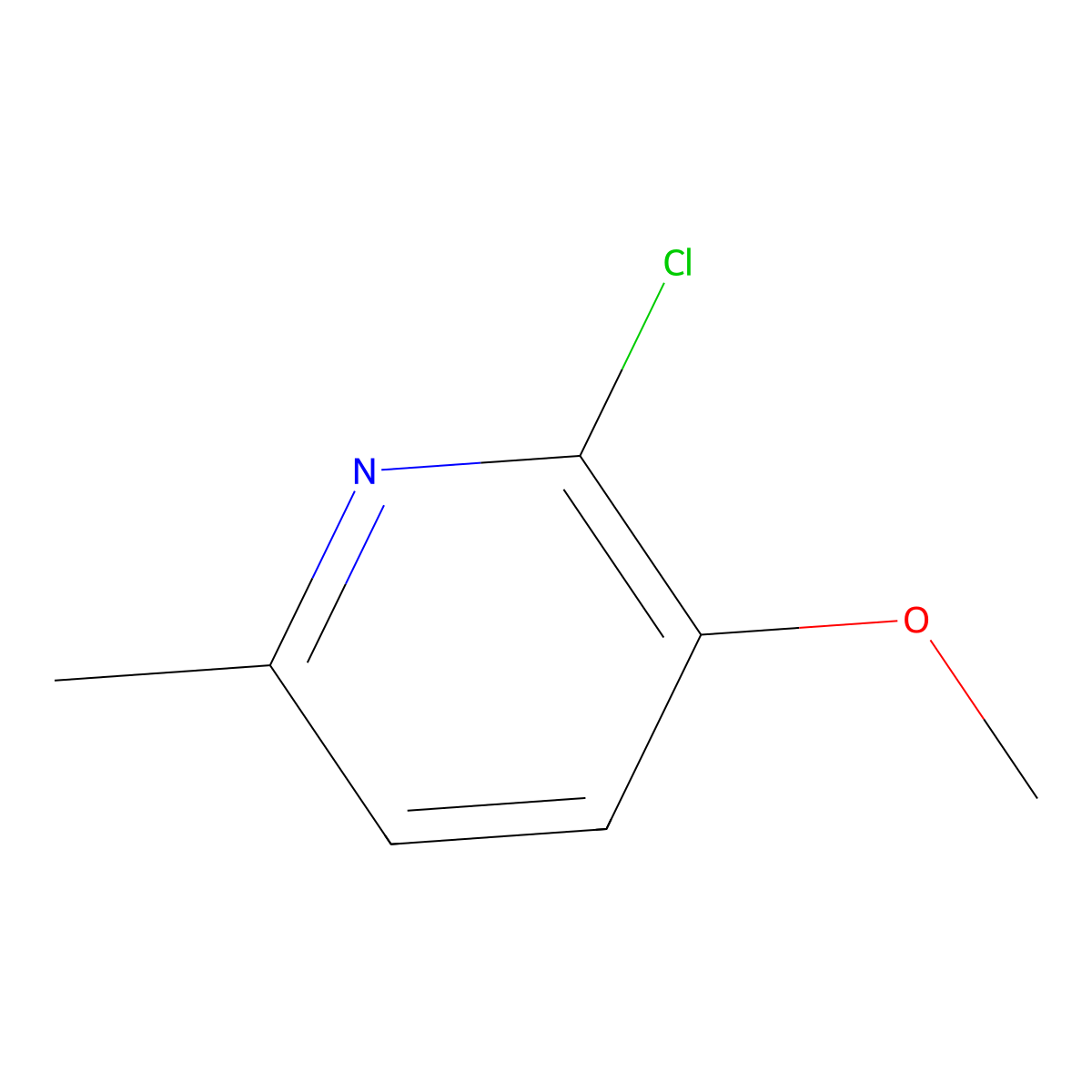 2-Chloro-3-methoxy-6-methylpyridine molecular structure, CAS 204378-42-7