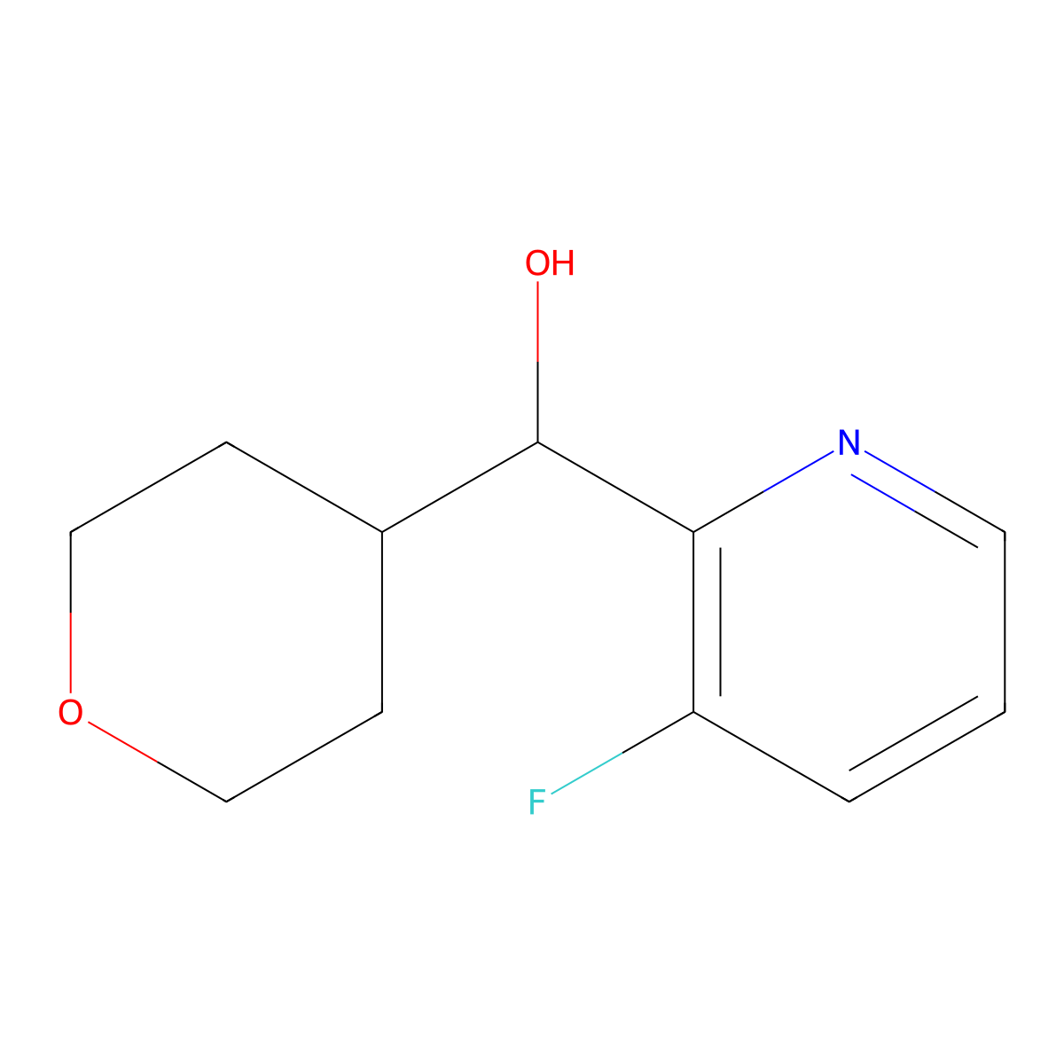 (aR)-3-fluoro-a-(tetrahydro-2H-pyran-4-yl)-2-pyridinemethanol molecular structure, CAS 2043781-63-9