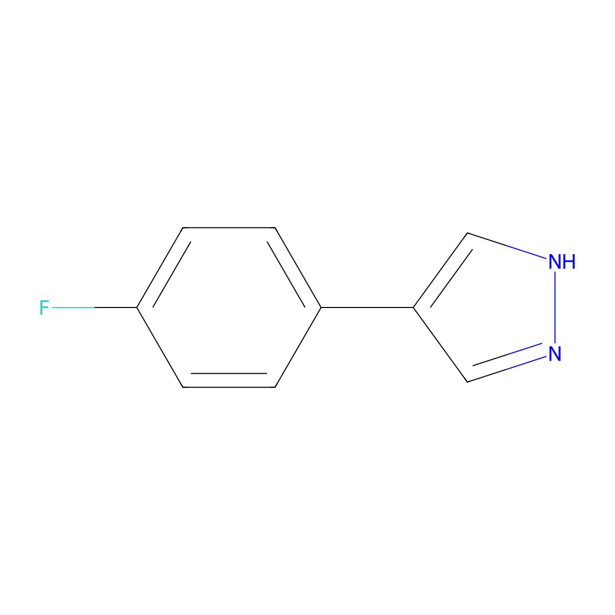 4-(4-Fluorophenyl)-1H-pyrazole molecular structure, CAS 204384-26-9
