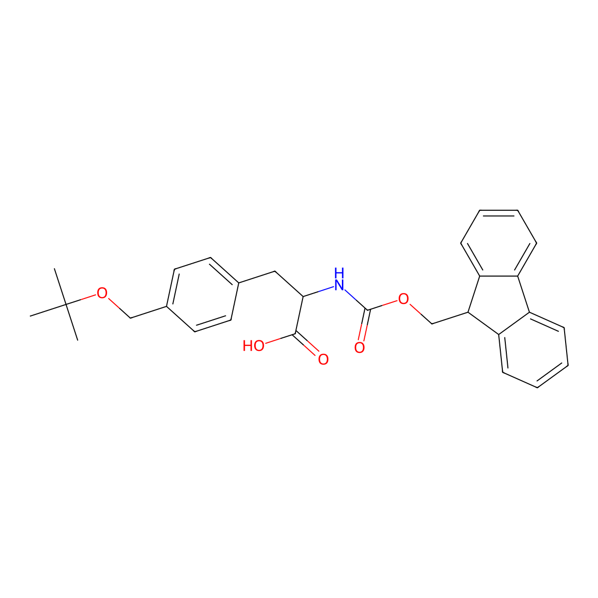 N-alpha-(9-Fluorenylmethyloxycarbonyl)-4-(t-butoxymethyl)-L-phenylalanine molecular structure, CAS 204384-68-9