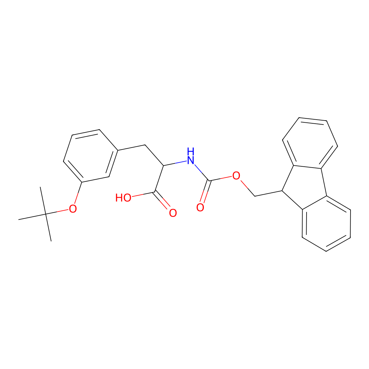 (S)-Fmoc-Meta-Tyrosine O-Tert-Butyl Ether molecular structure, CAS 204384-71-4