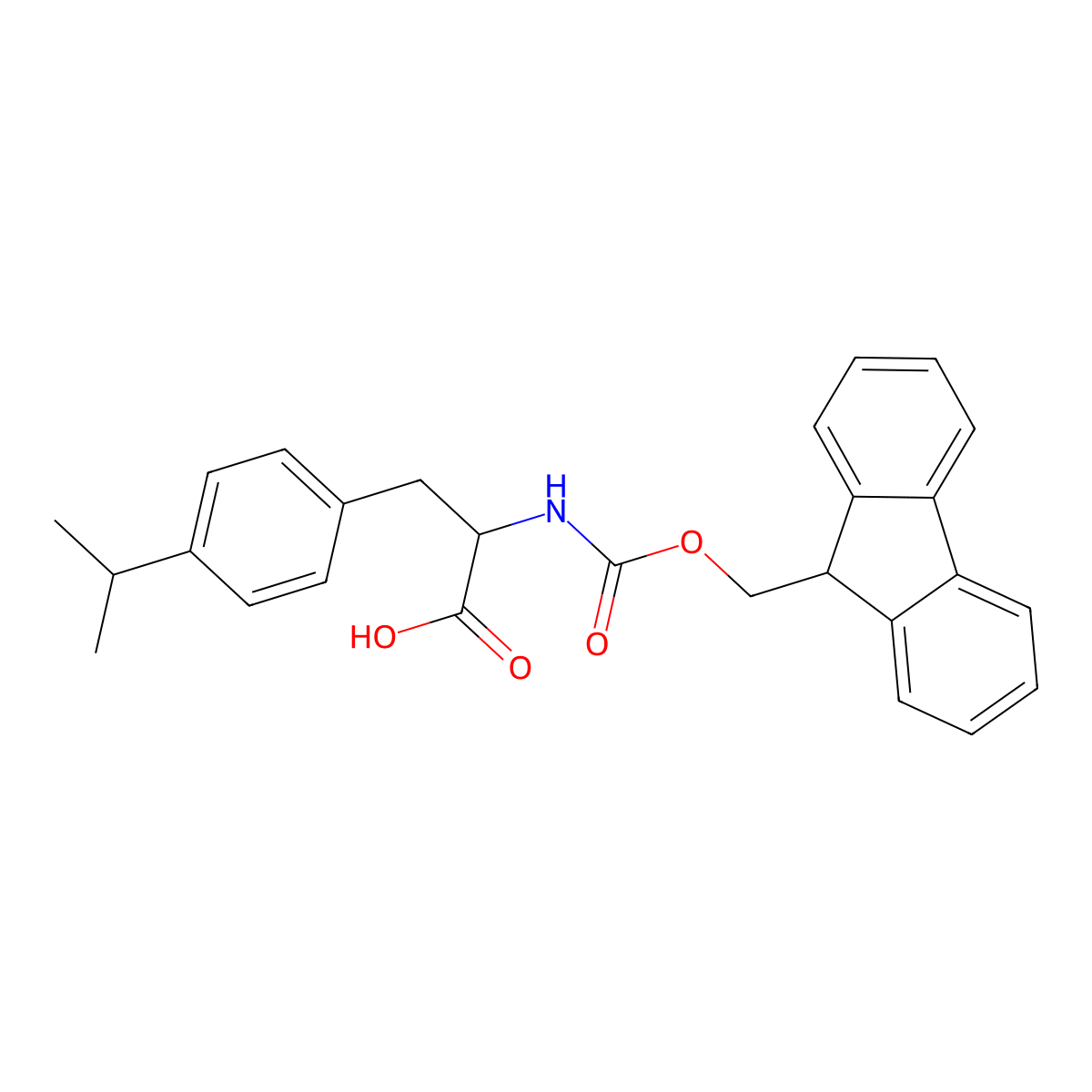 (S)-2-(9H-Fluoren-9-ylmethoxycarbonylamino)-3-(4-isopropyl-phenyl)-propionic acid molecular structure, CAS 204384-73-6