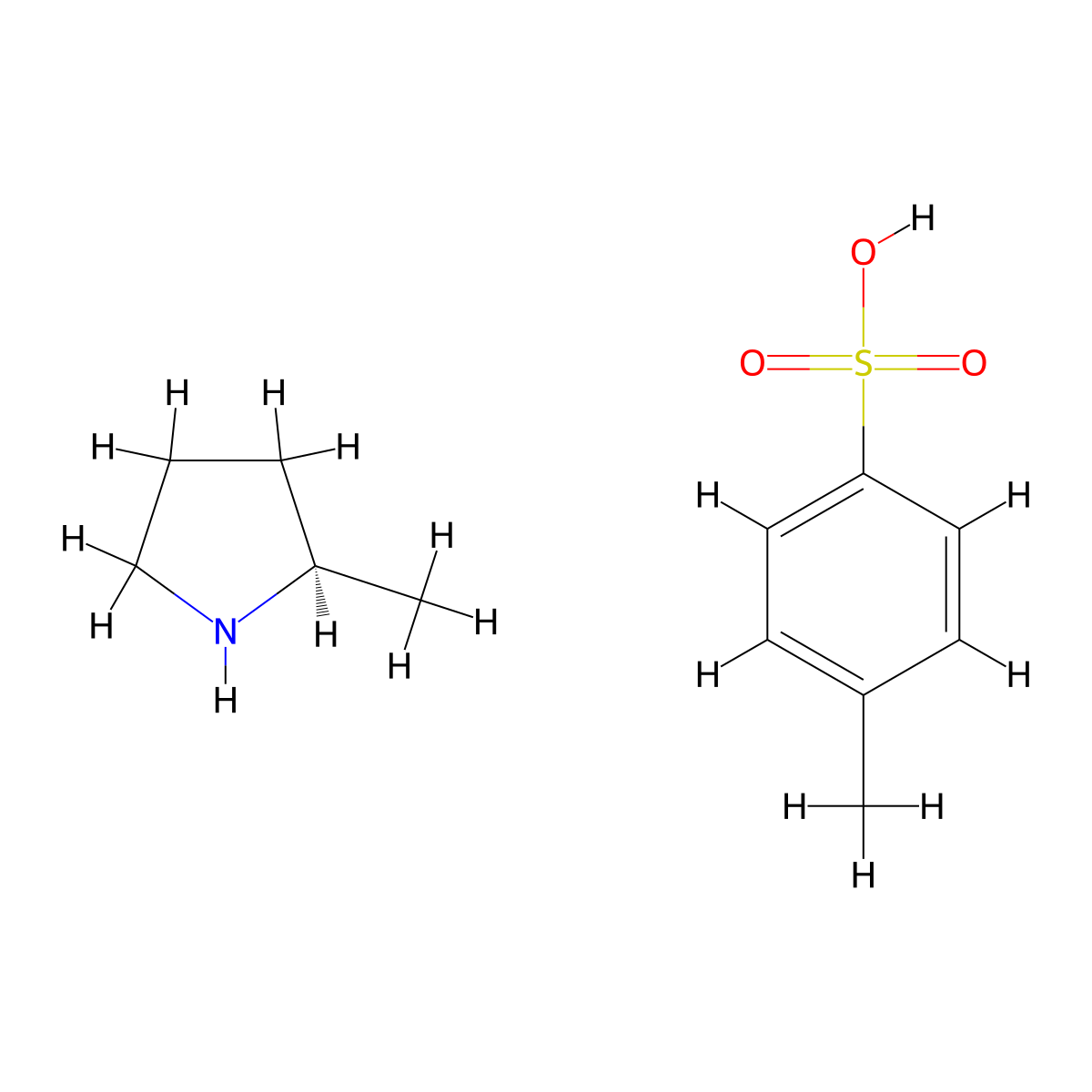 4-Methylbenzene-1-sulfonic acid--(2R)-2-methylpyrrolidine (1/1) molecular structure, CAS 204387-55-3