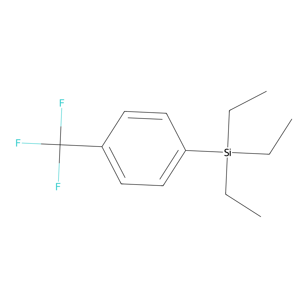 Silane, triethyl[4-(trifluoromethyl)phenyl]- molecular structure, CAS 204391-73-1