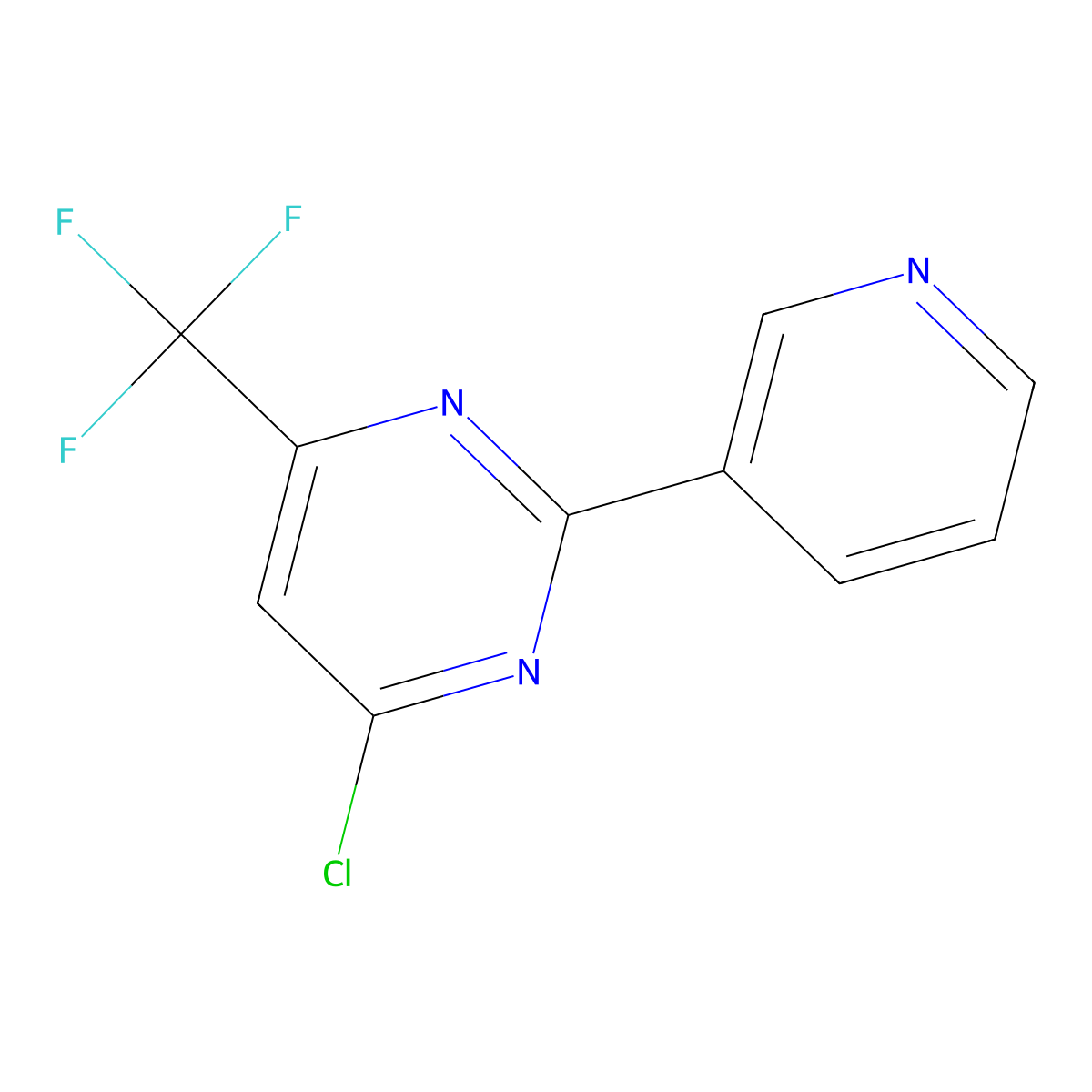 4-Chloro-2-(pyridin-3-yl)-6-(trifluoromethyl)pyrimidine molecular structure, CAS 204394-69-4