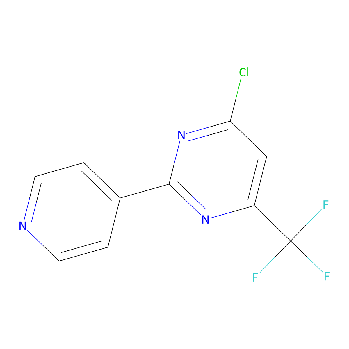 4-Chloro-2-(pyridin-4-yl)-6-(trifluoromethyl)pyrimidine molecular structure, CAS 204394-70-7