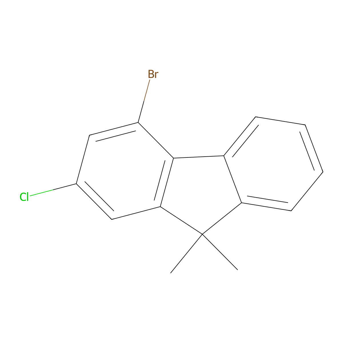 4-Bromo-2-chloro-9,9-dimethyl-9H-fluorene molecular structure, CAS 2043961-99-3