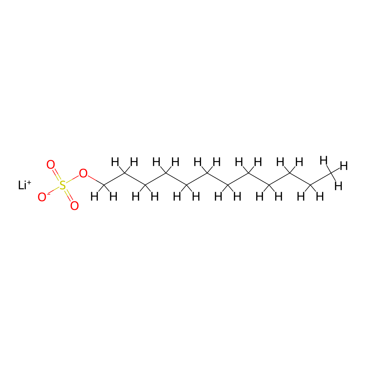 lithium dodecyl sulfate molecular structure, CAS 2044-56-6
