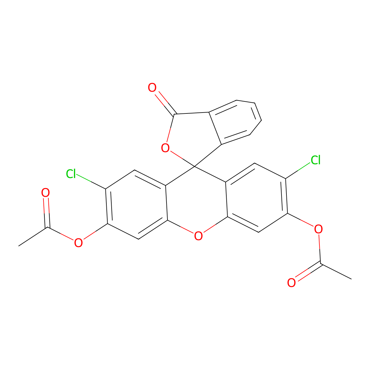 Diacetyldichlorofluorescein molecular structure, CAS 2044-85-1