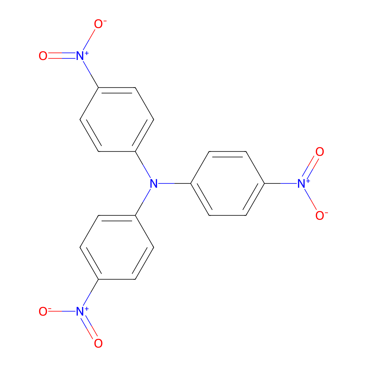 Benzenamine, 4-nitro-N,N-bis(4-nitrophenyl)- molecular structure, CAS 20440-93-1