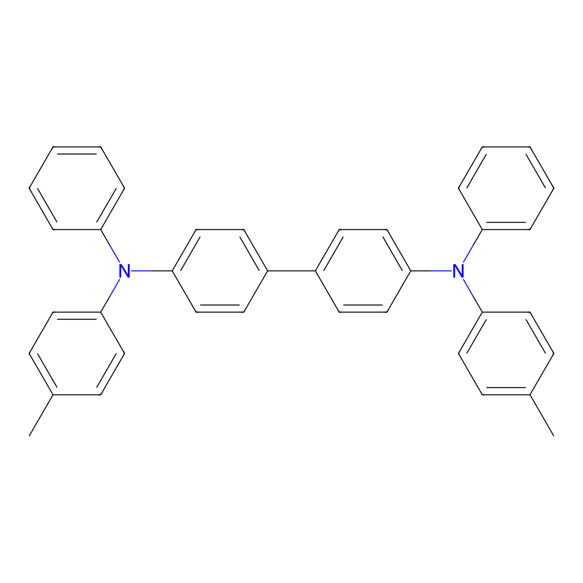 N~4~,N~4'~-Bis(4-methylphenyl)-N~4~,N~4'~-diphenyl(1,1'-biphenyl)-4,4'-diamine molecular structure, CAS 20441-06-9