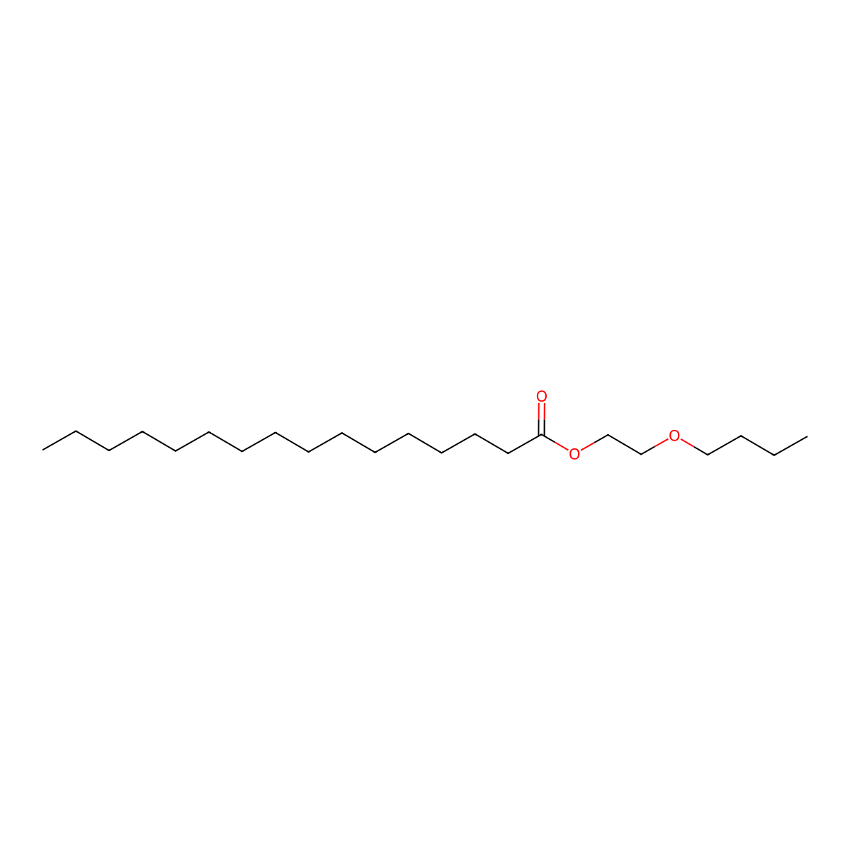 2-Butoxyethyl palmitate molecular structure, CAS 20441-70-7