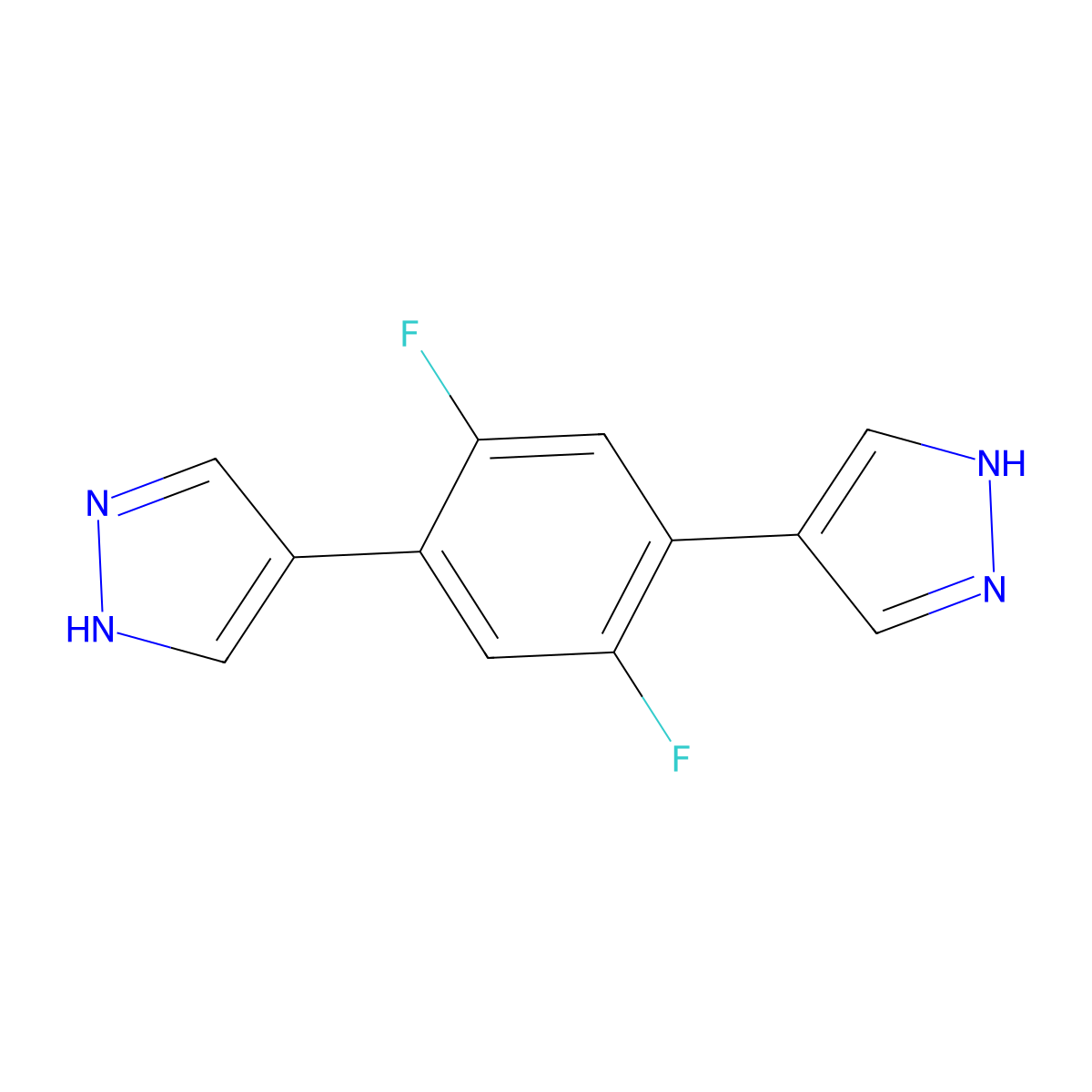 4,4'-(2,5-Difluoro-1,4-phenylene)bis(1H-pyrazole) molecular structure, CAS 2044270-06-4