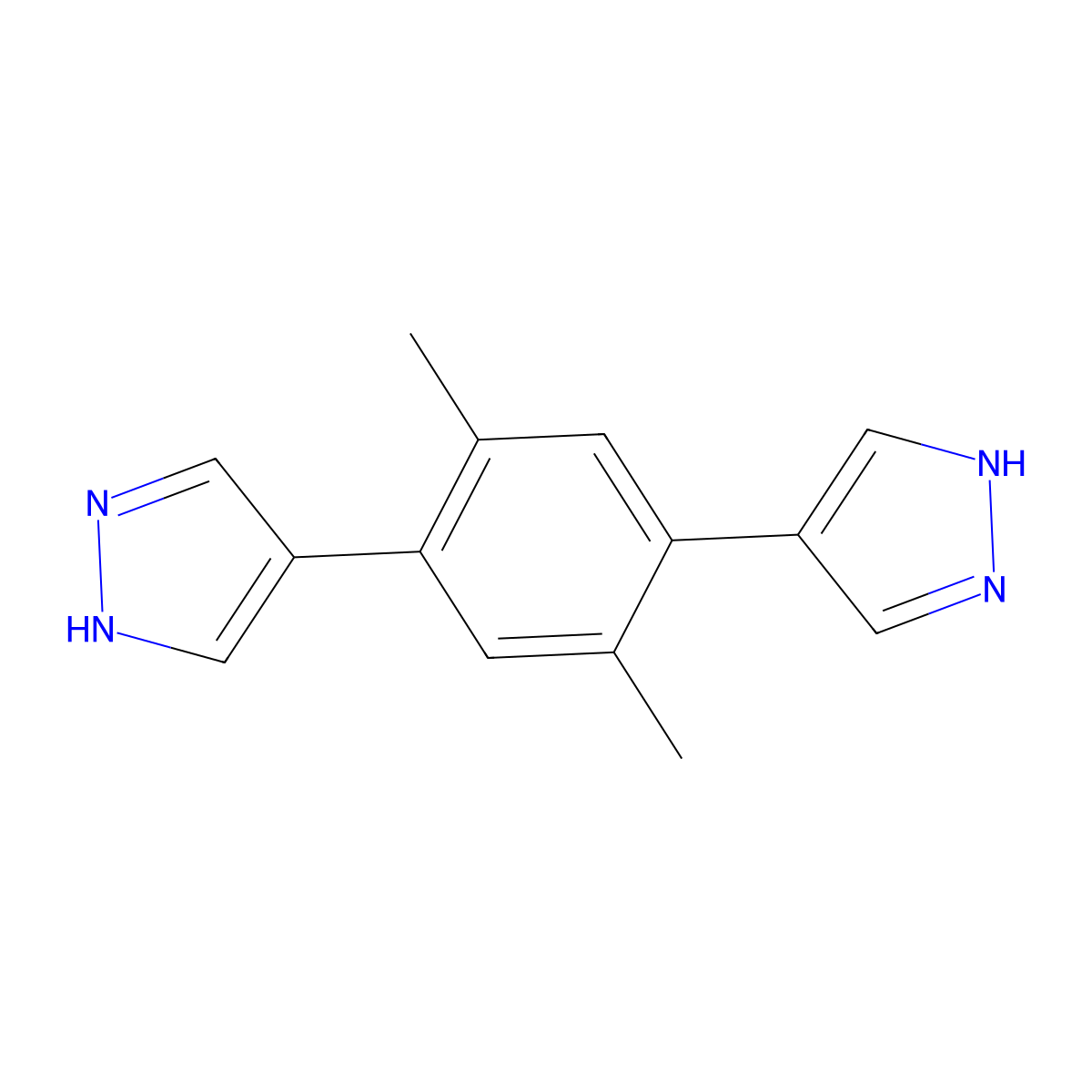 4,4'-(2,5-Dimethyl-1,4-phenylene)bis(1H-pyrazole) molecular structure, CAS 2044270-08-6