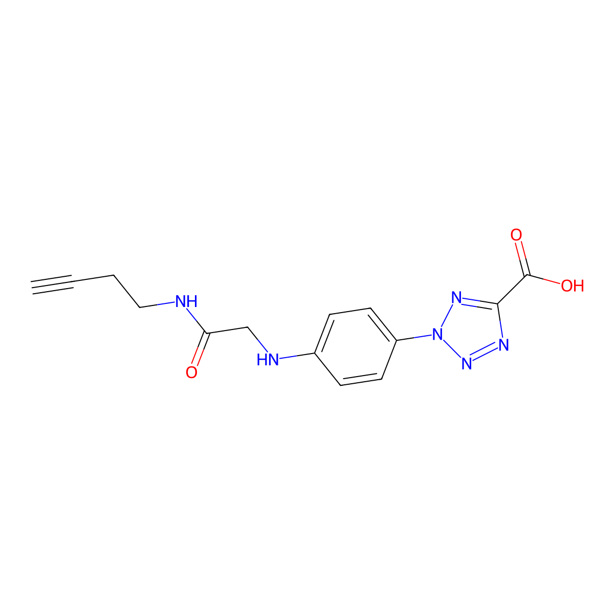 2-[4-({[(but-3-yn-1-yl)carbamoyl]methyl}amino)phenyl]-2H-1,2,3,4-tetrazole-5-carboxylic acid molecular structure, CAS 2044271-13-6