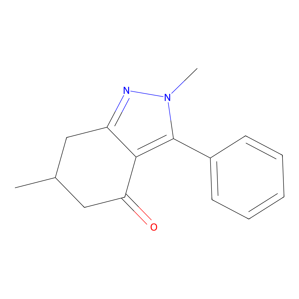 2,6-Dimethyl-3-phenyl-2,5,6,7-tetrahydro-4H-indazol-4-one molecular structure, CAS 2044272-32-2
