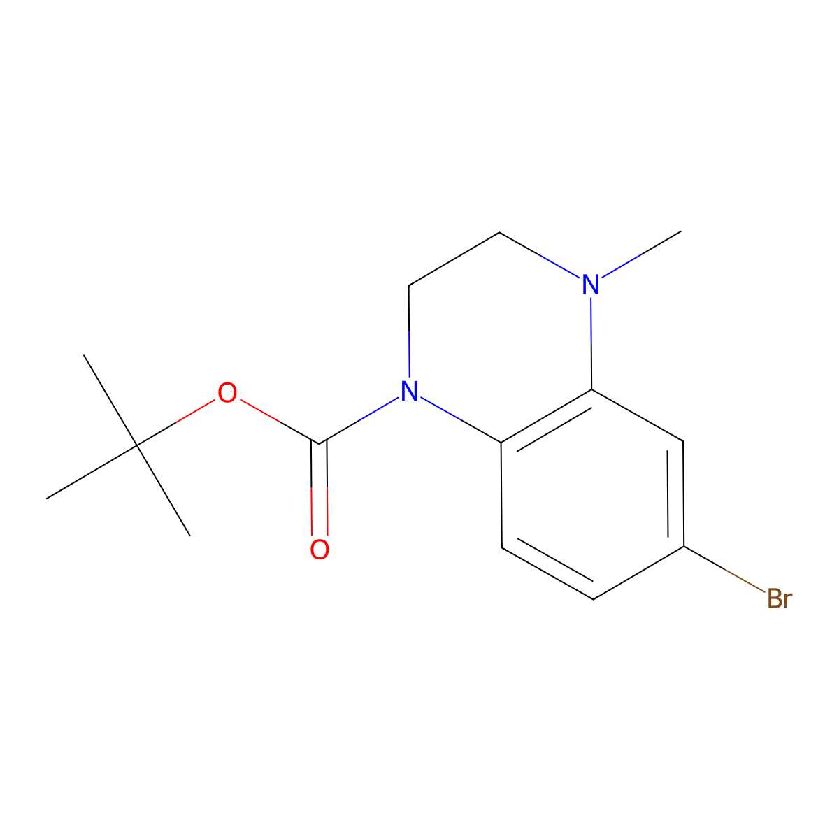 Tert-butyl 6-bromo-4-methyl-1,2,3,4-tetrahydroquinoxaline-1-carboxylate molecular structure, CAS 2044280-88-6