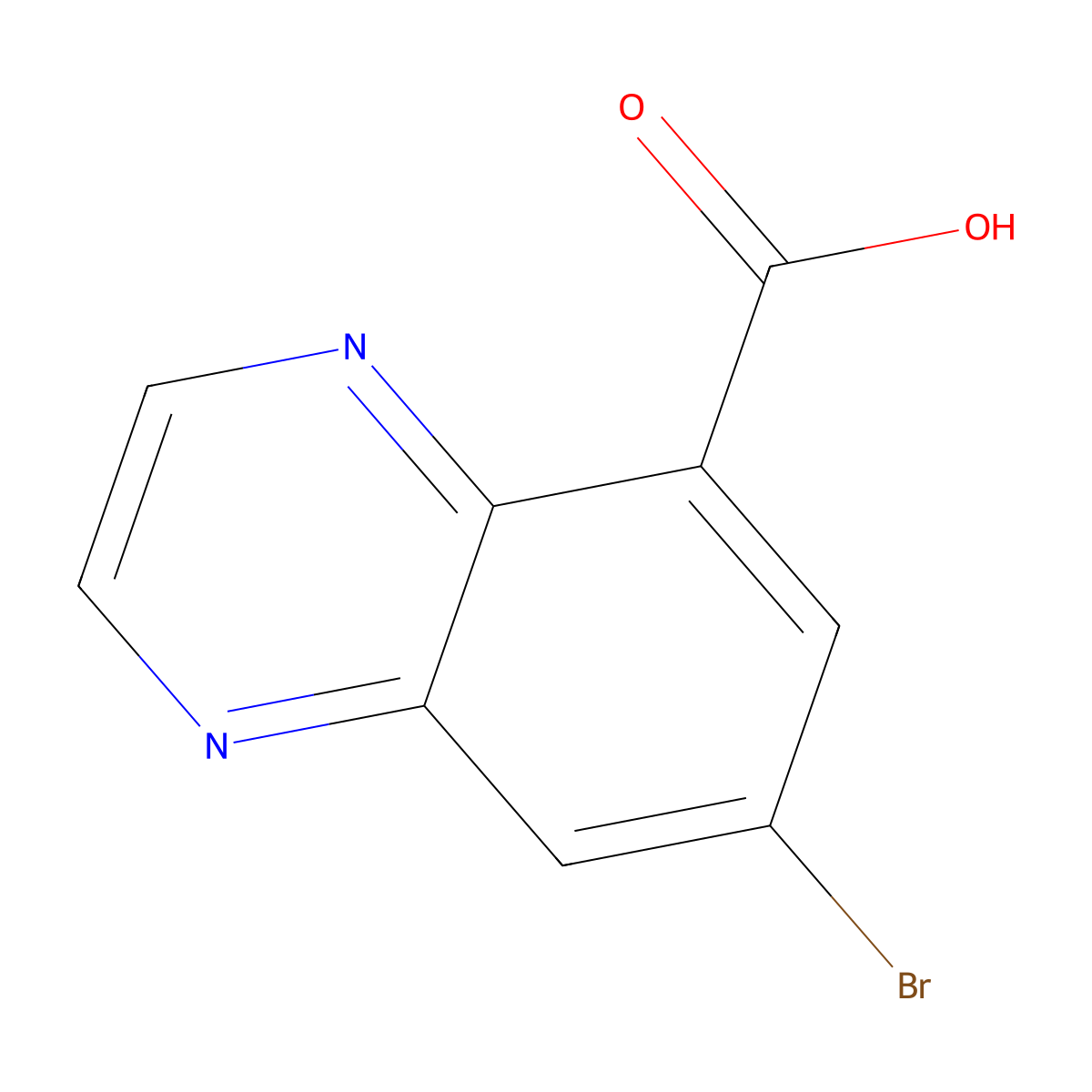 7-Bromo-5-quinoxalinecarboxylic acid molecular structure, CAS 2044280-97-7