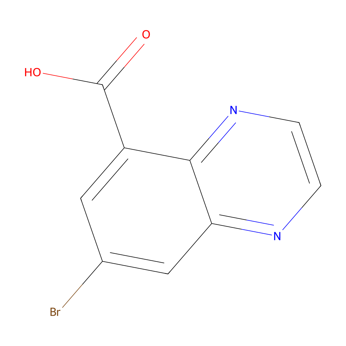 7-Bromo-5-quinoxalinecarboxylic acid molecular structure, CAS 2044280-97-7