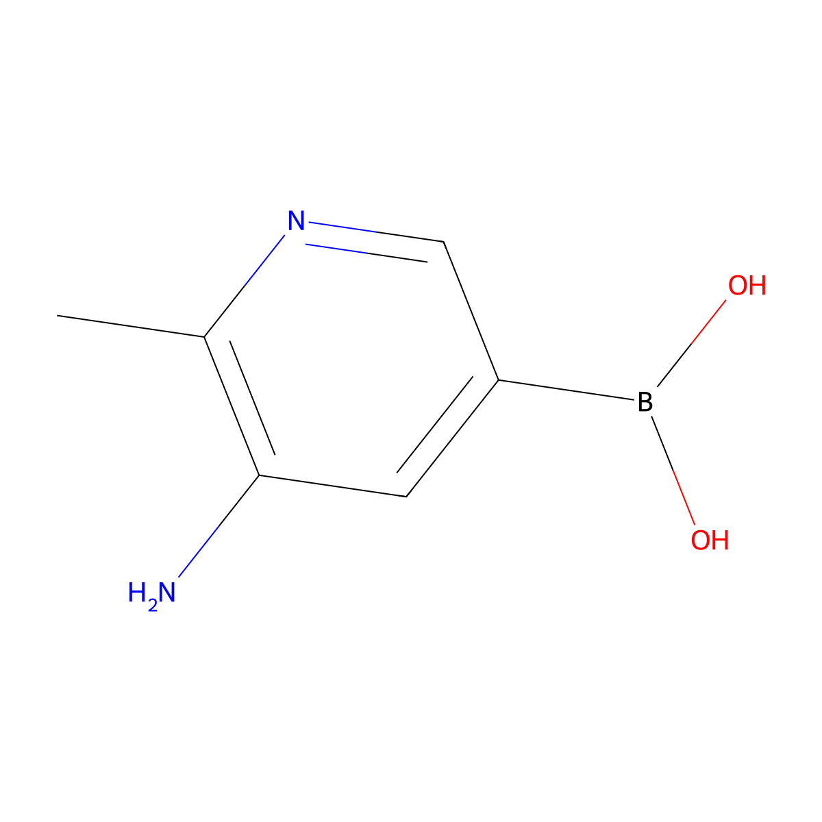 (5-Amino-6-methylpyridin-3-YL)boronic acid molecular structure, CAS 2044282-33-7