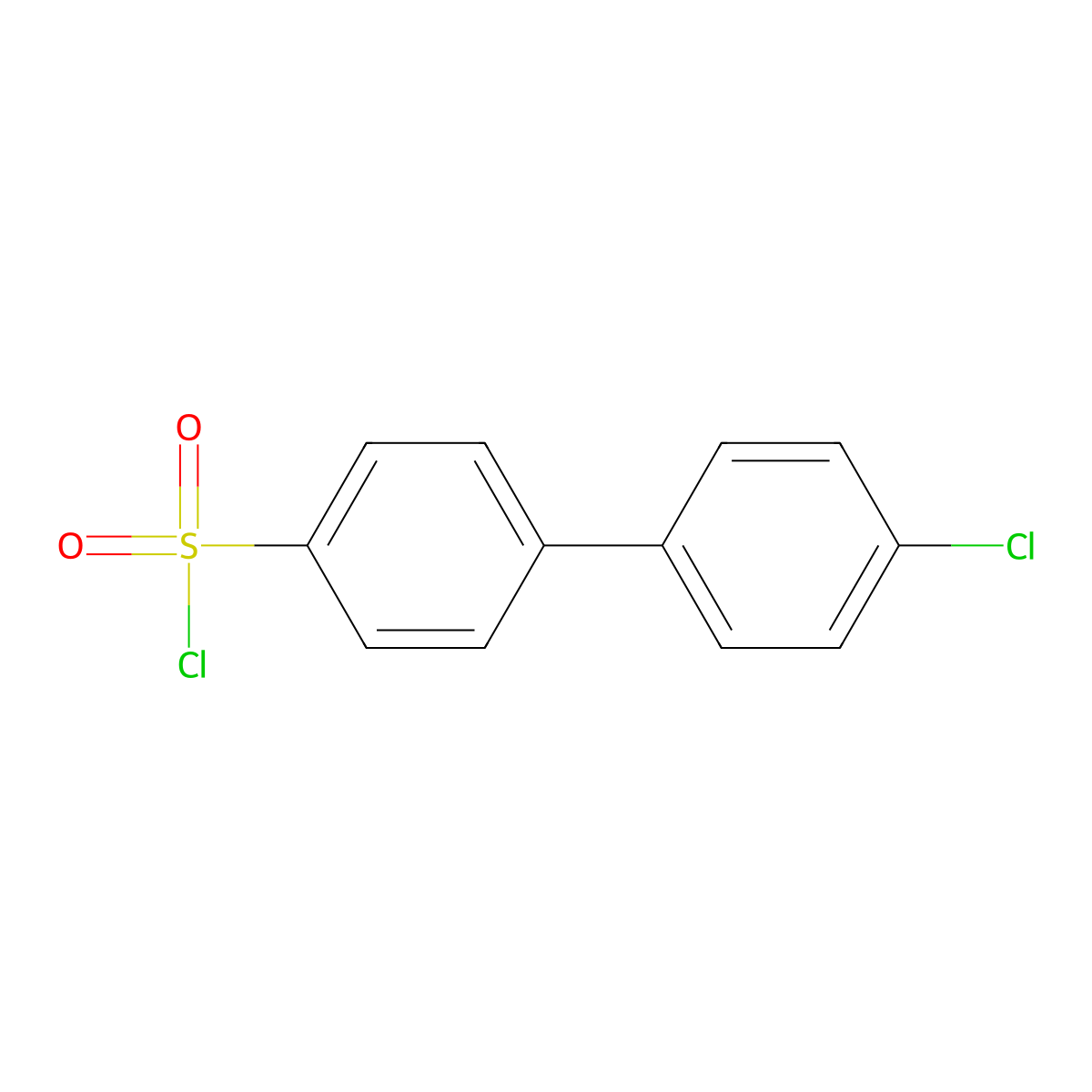 4'-Chlorobiphenyl-4-sulfonyl chloride molecular structure, CAS 20443-74-7