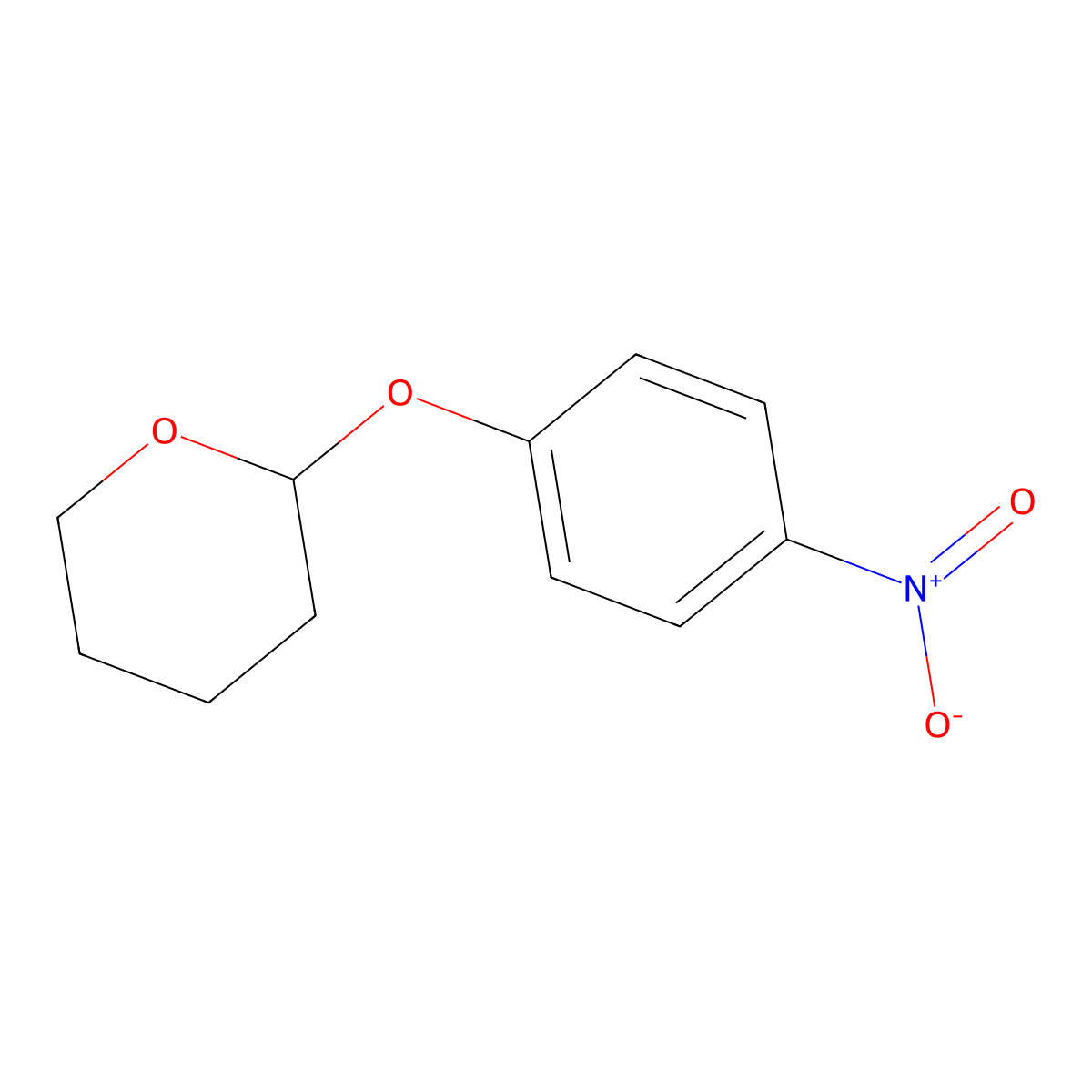 2H-Pyran, tetrahydro-2-(4-nitrophenoxy)- molecular structure, CAS 20443-91-8