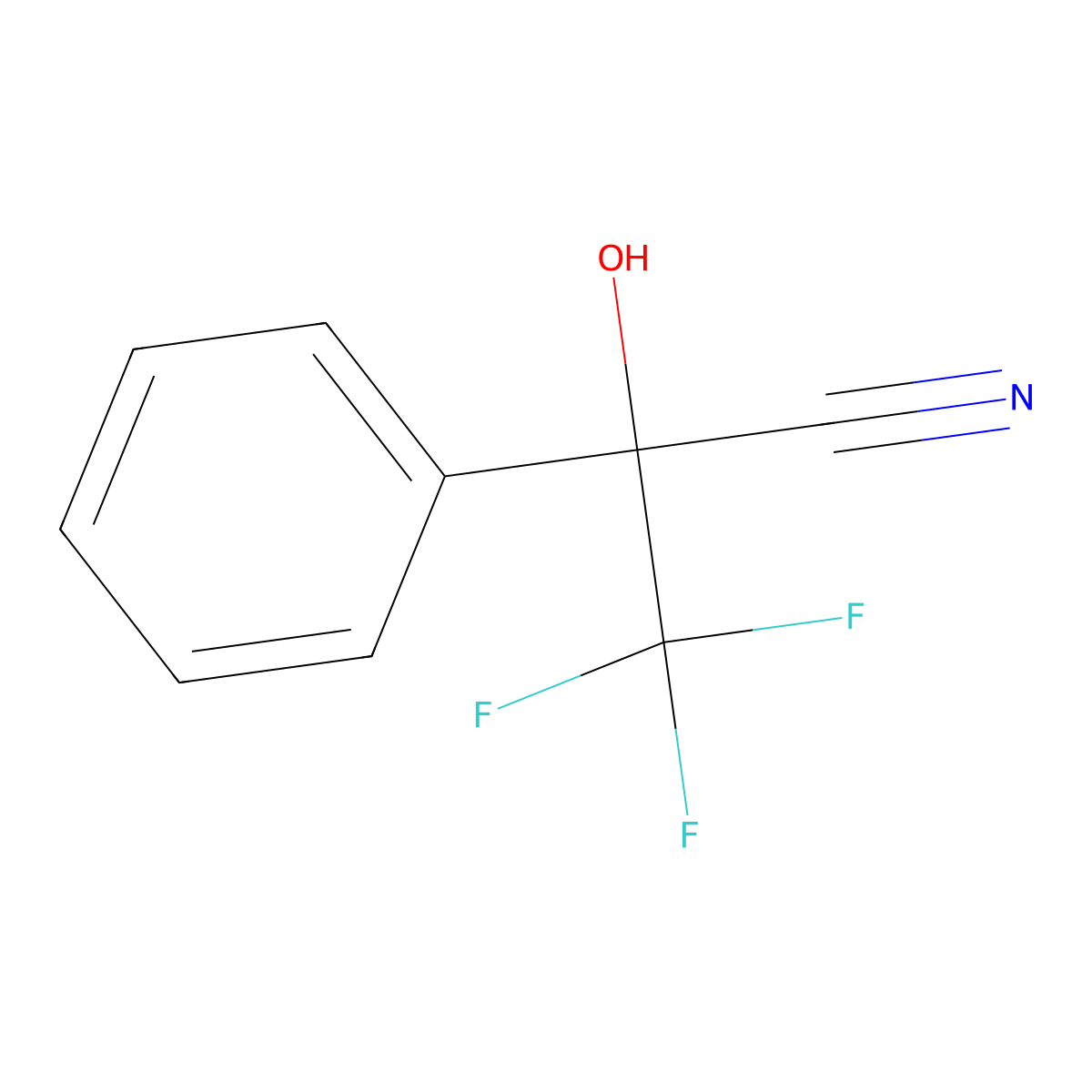 1-Cyano-1-phenyl-2,2,2-trifluoroethanol molecular structure, CAS 20445-04-9