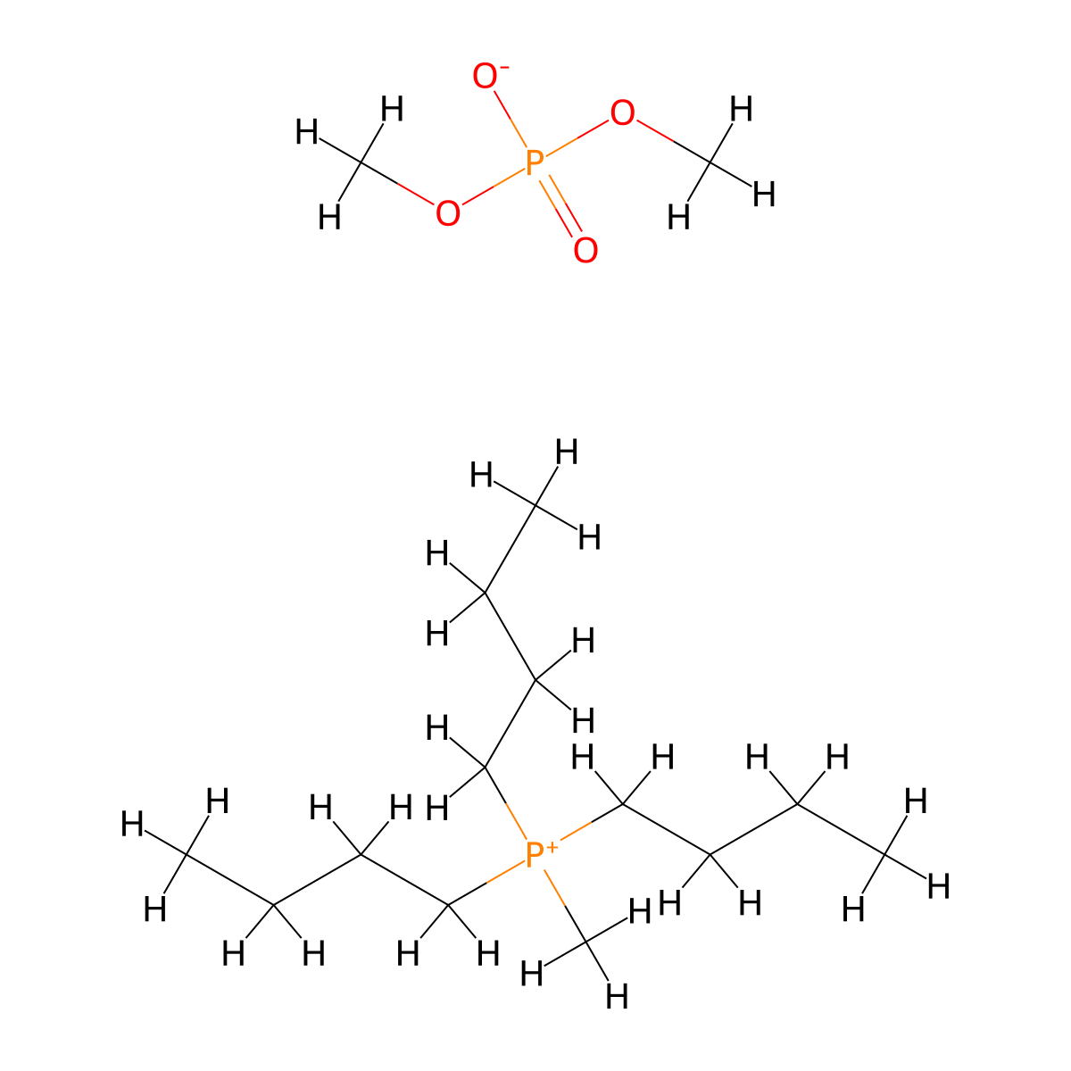 Tributyl(methyl)phosphonium Dimethyl Phosphate molecular structure, CAS 20445-88-9