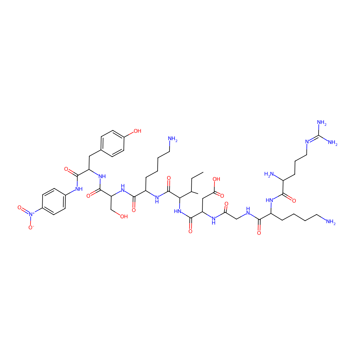 H-Arg-Lys-Gly-Asp-Ile-Lys-Ser-Tyr-pNA molecular structure, CAS 204450-29-3
