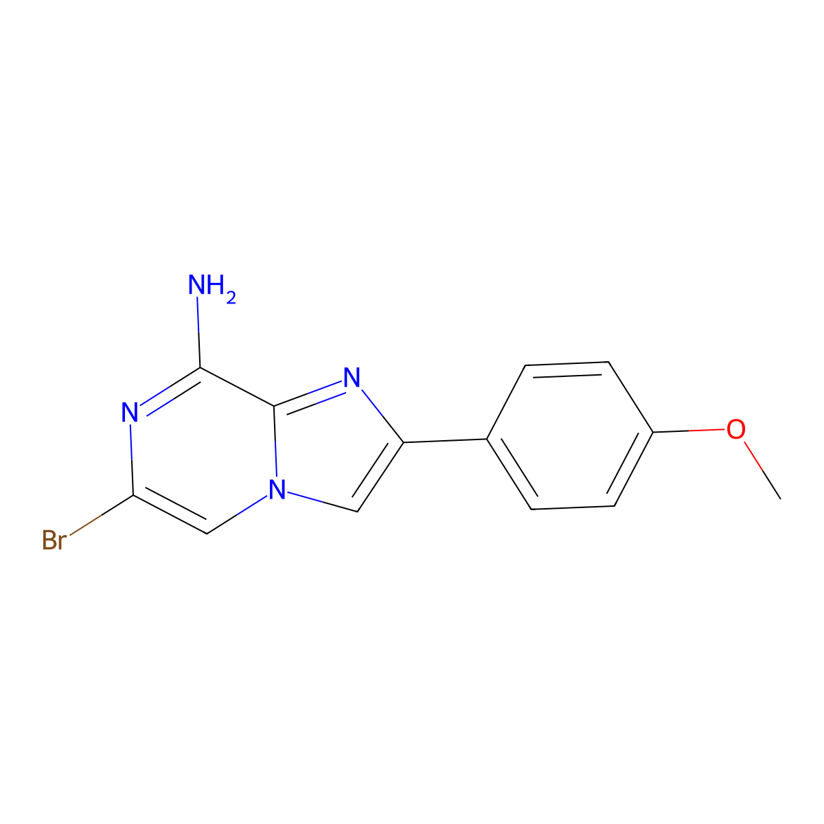6-Bromo-2-(4-methoxyphenyl)imidazo[1,2-A]pyrazin-8-amine molecular structure, CAS 2044509-86-4