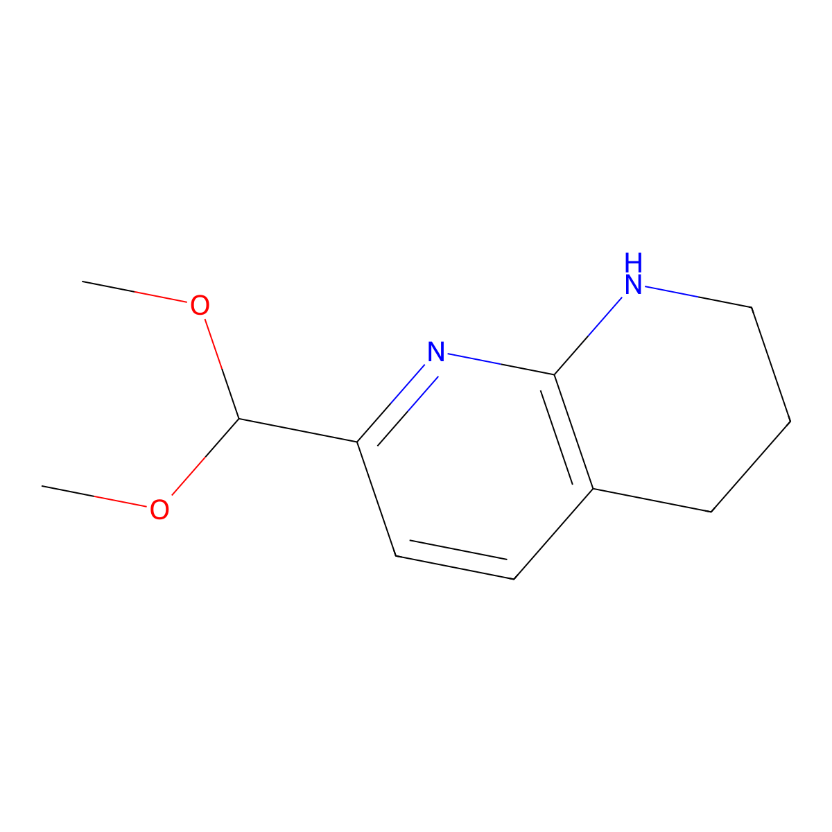 7-(Dimethoxymethyl)-1,2,3,4-tetrahydro-1,8-naphthyridine molecular structure, CAS 204452-91-5