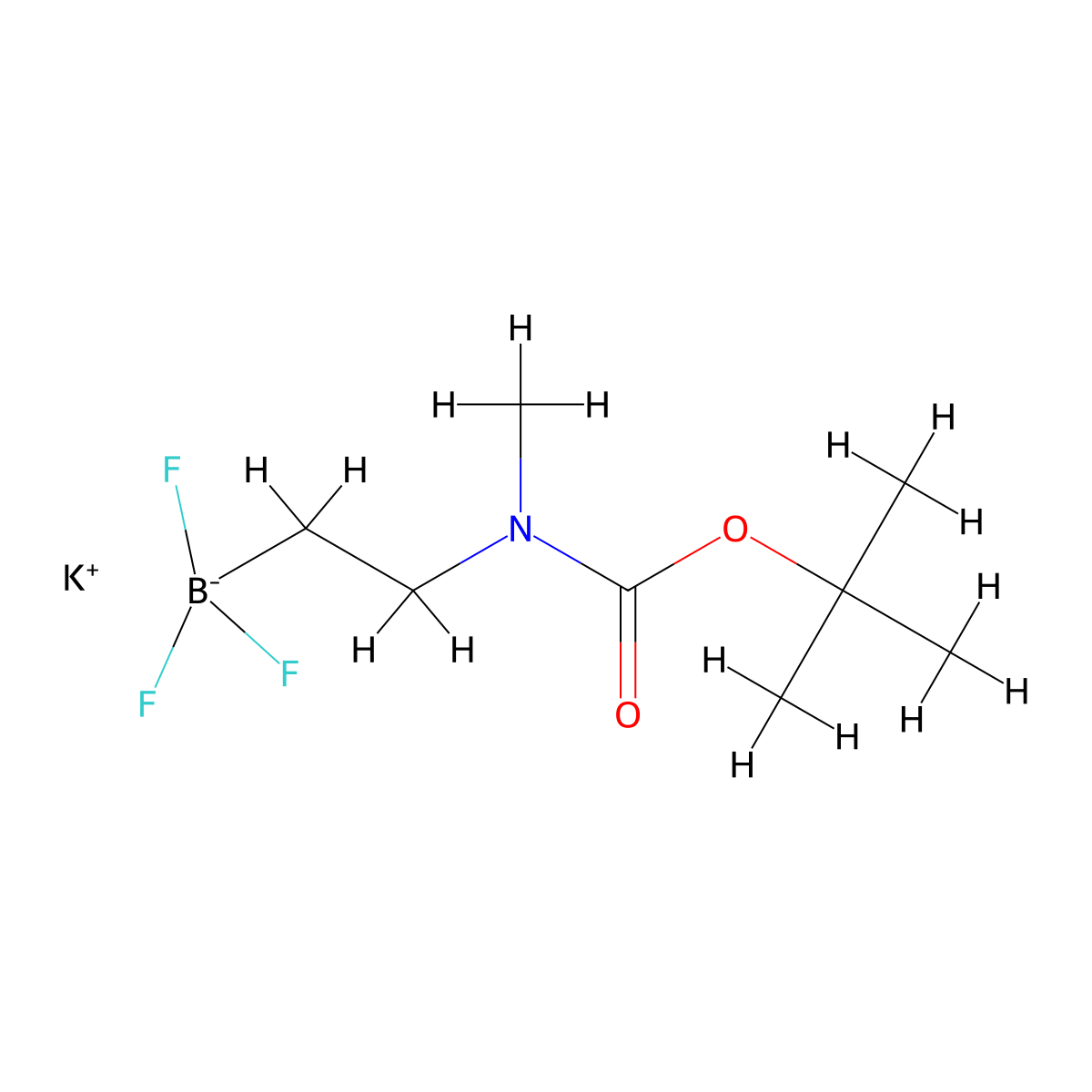 Potassium (2-((tert-butoxycarbonyl)(methyl)amino)ethyl)trifluoroborate molecular structure, CAS 2044523-70-6