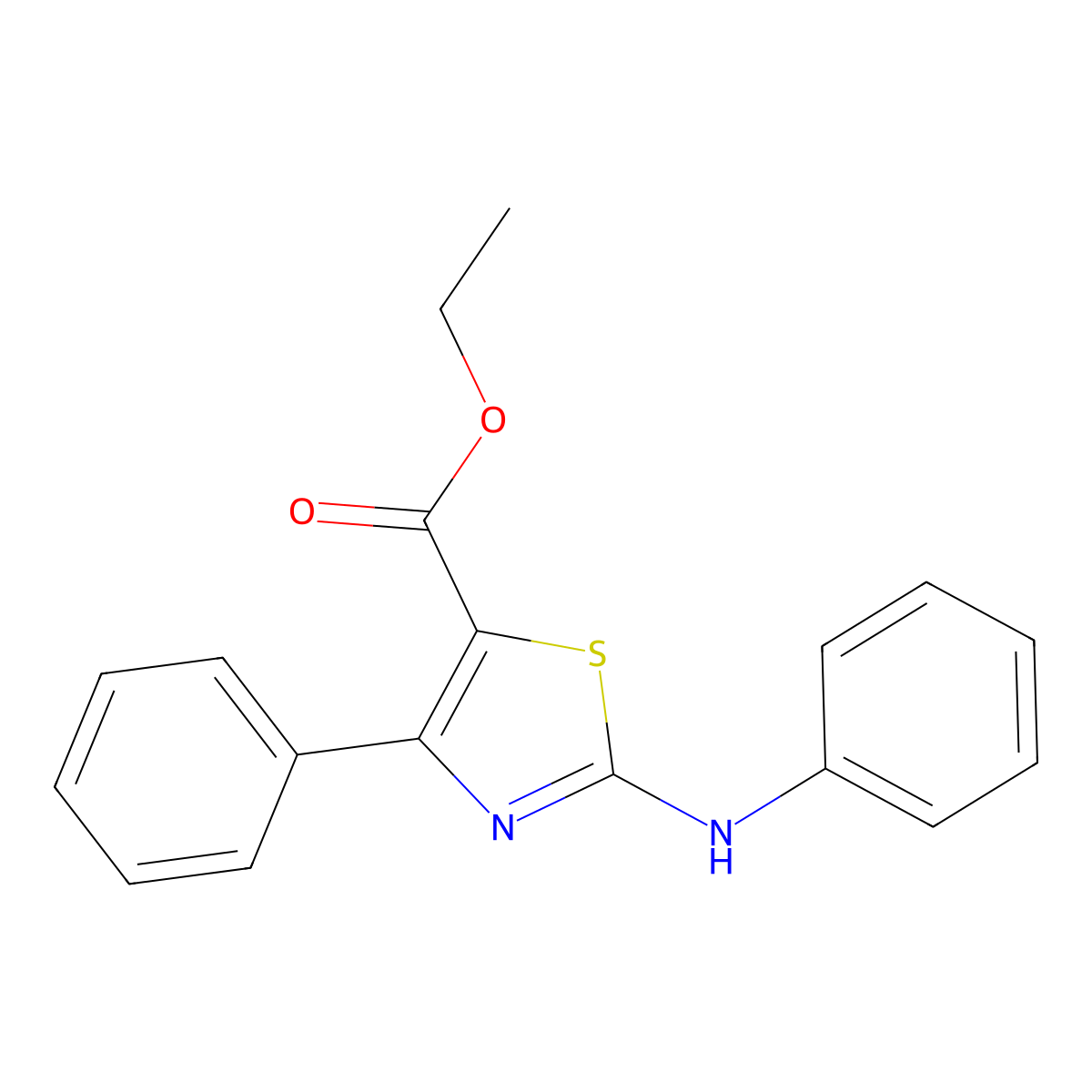 Ethyl 4-phenyl-2-(phenylamino)thiazole-5-carboxylate molecular structure, CAS 204458-32-2
