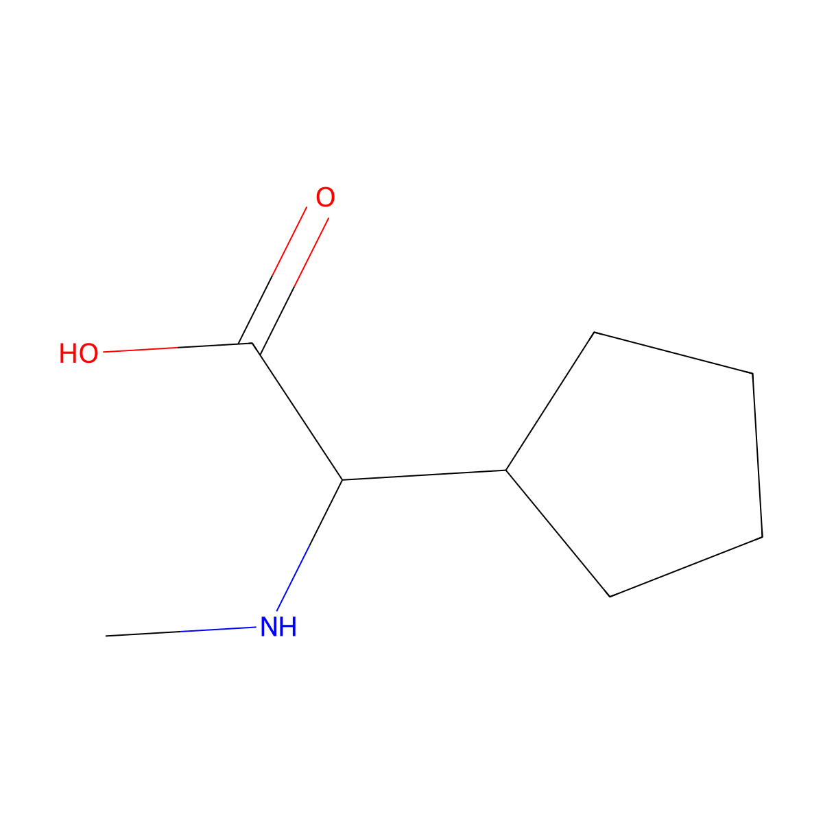 (S)-2-cyclopentyl-2-(methylamino)acetic acid molecular structure, CAS 204460-99-1