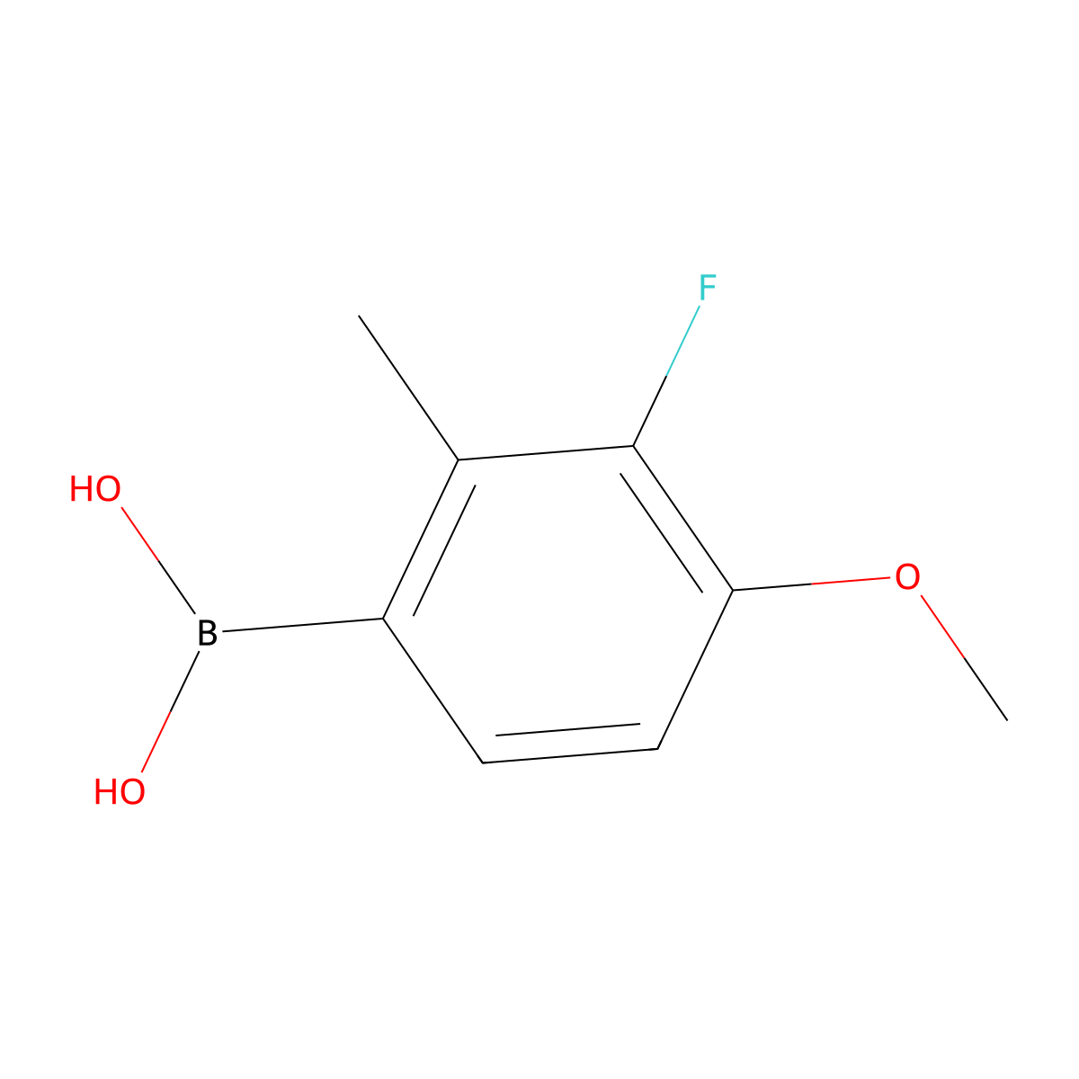 (3-Fluoro-4-methoxy-2-methylphenyl)boronic acid molecular structure, CAS 2044684-23-1