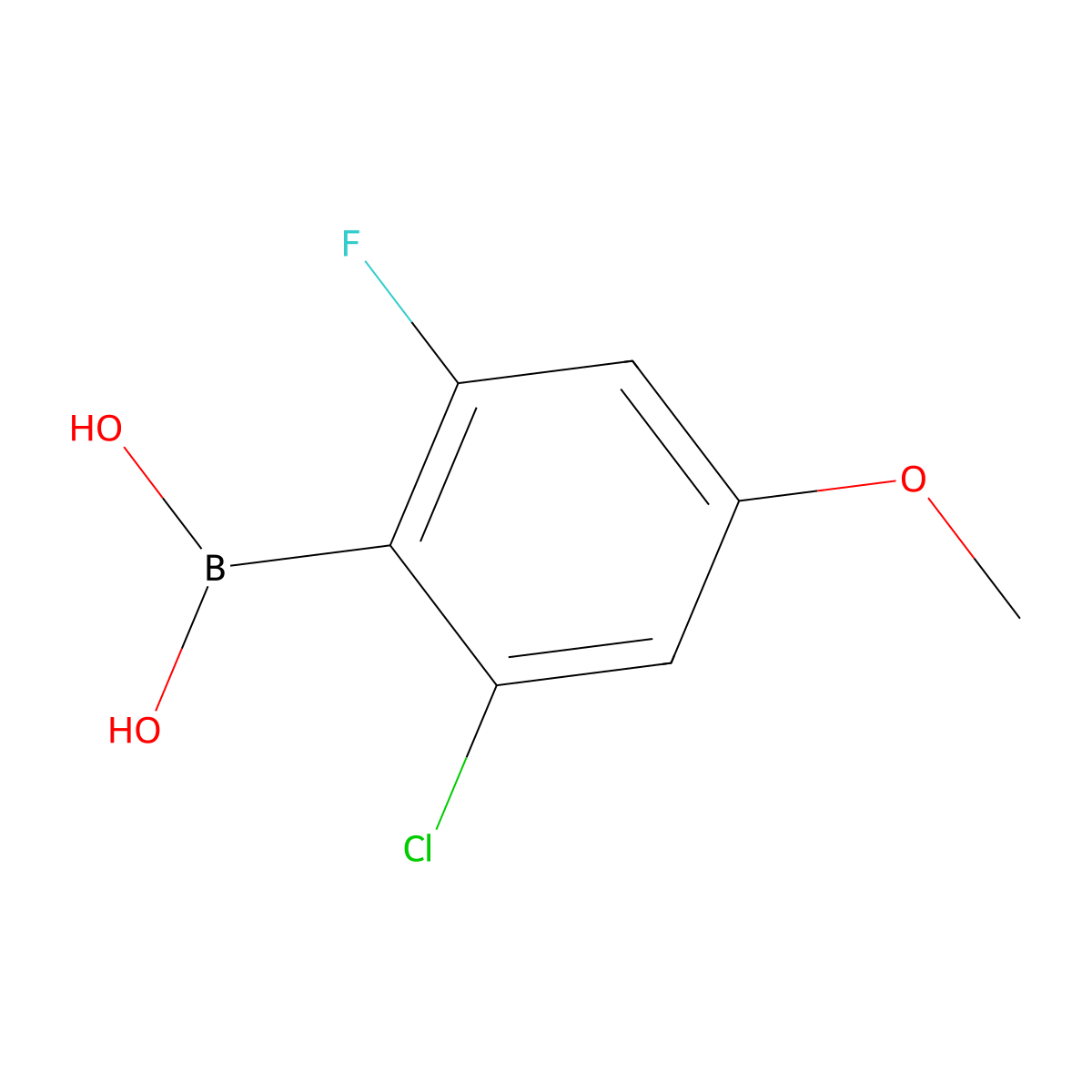 (2-Chloro-6-fluoro-4-methoxyphenyl)boronic acid molecular structure, CAS 2044684-96-8