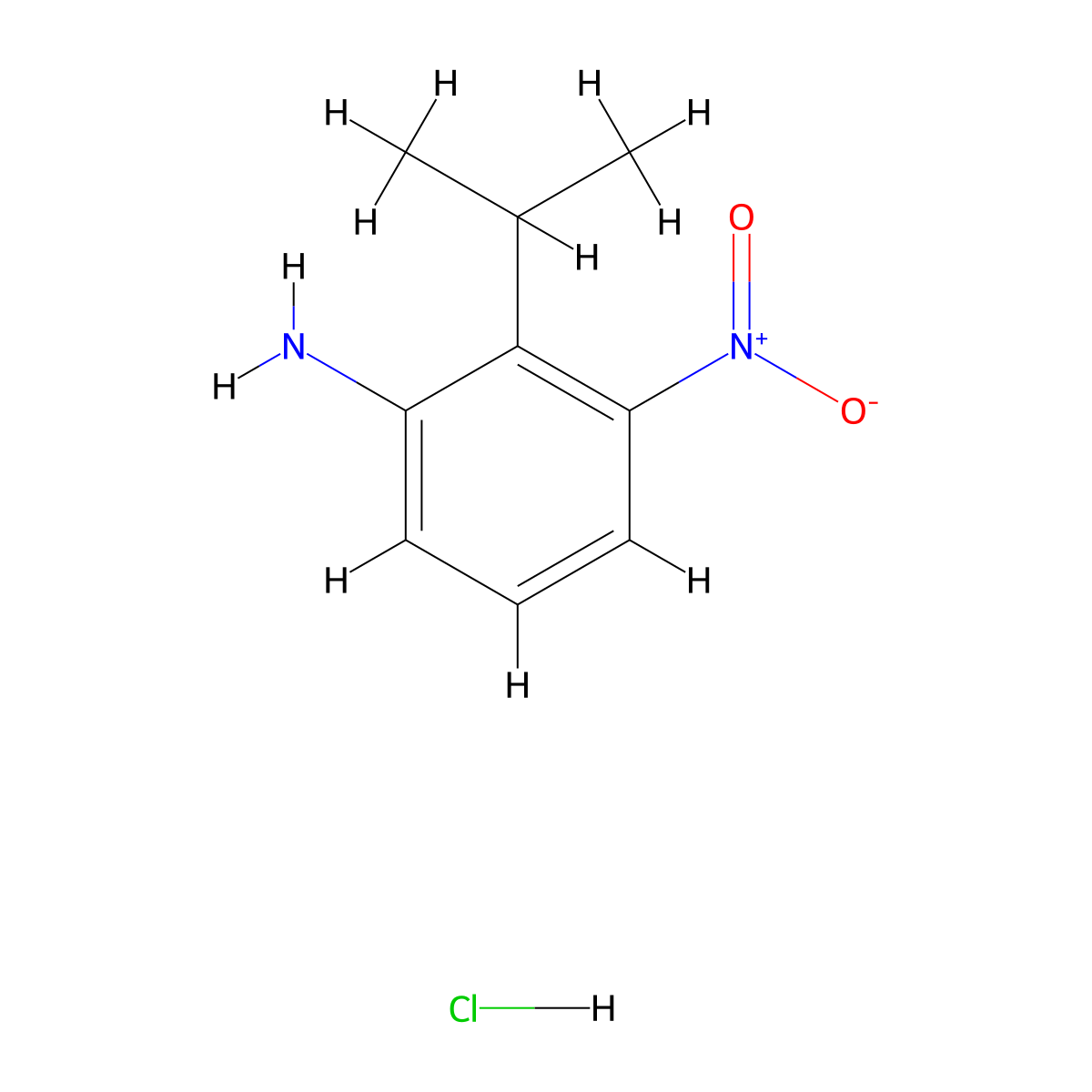 2-Isopropyl-3-nitroaniline hydrochloride molecular structure, CAS 2044702-27-2