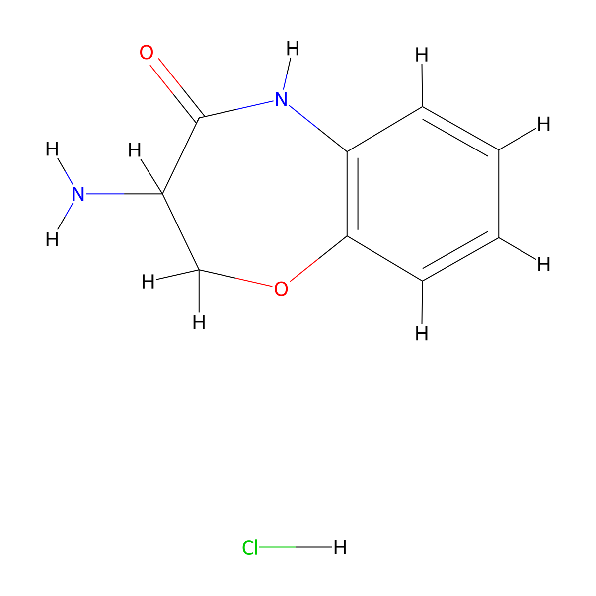3-Amino-2,3,4,5-tetrahydro-1,5-benzoxazepin-4-one hydrochloride molecular structure, CAS 2044702-28-3