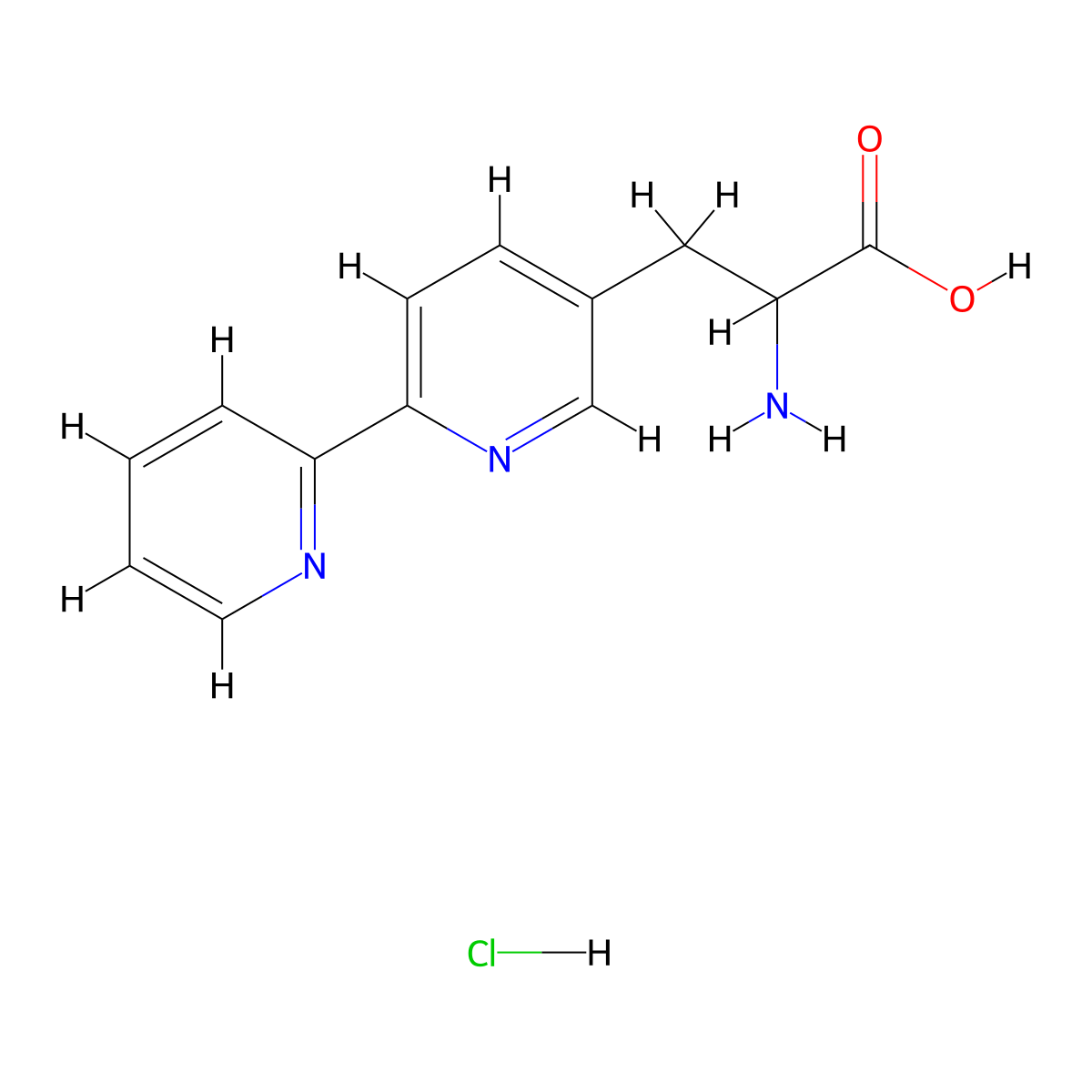 3-([2,2'-Bipyridin]-5-yl)-2-aminopropanoic acid hydrochloride molecular structure, CAS 2044702-29-4