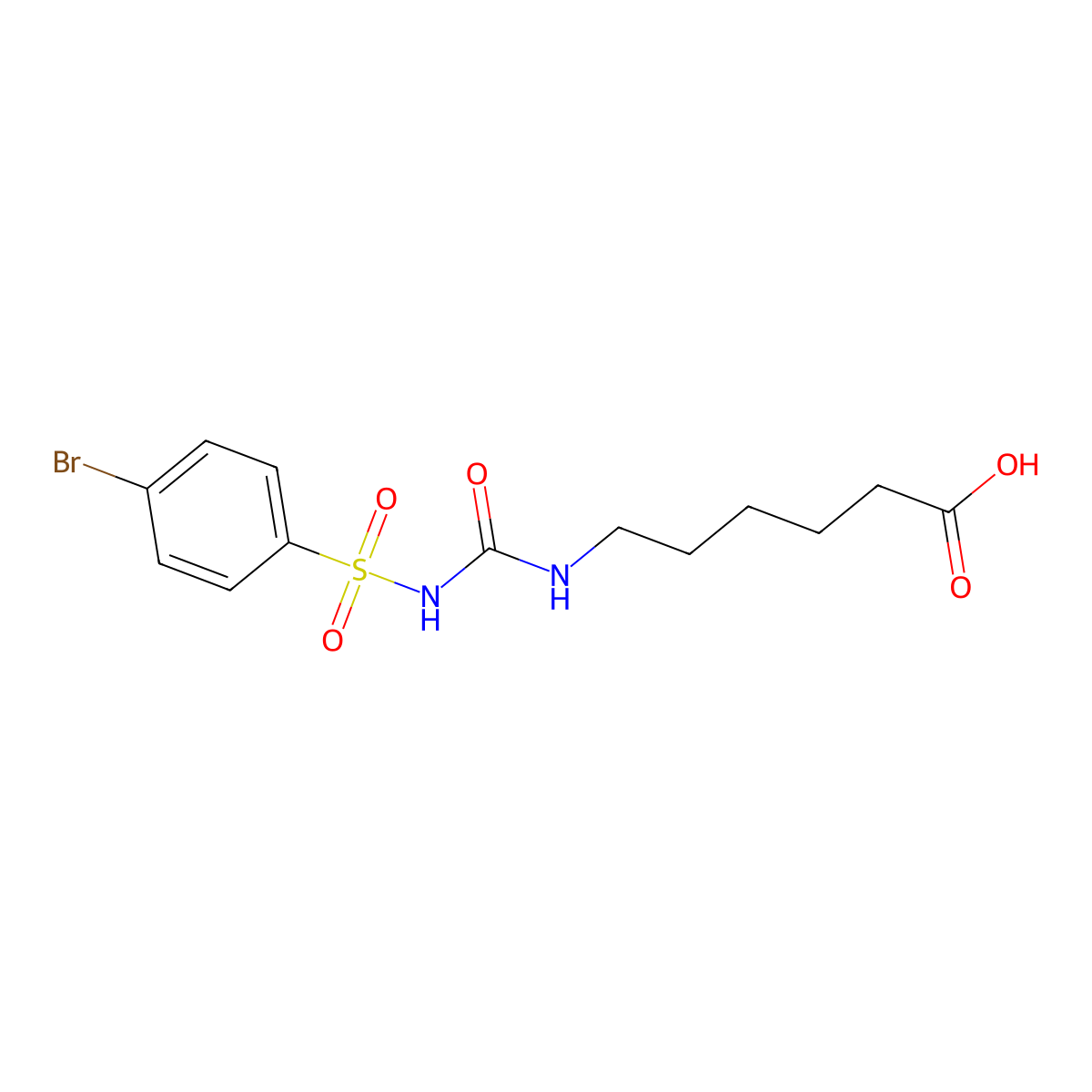 6-(3-((4-Bromophenyl)sulfonyl)ureido)hexanoic acid molecular structure, CAS 2044702-76-1