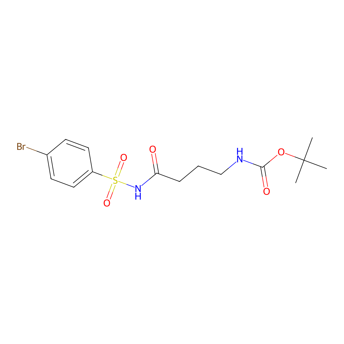 tert-Butyl (4-(4-bromophenylsulfonamido)-4-oxobutyl)carbamate molecular structure, CAS 2044702-83-0