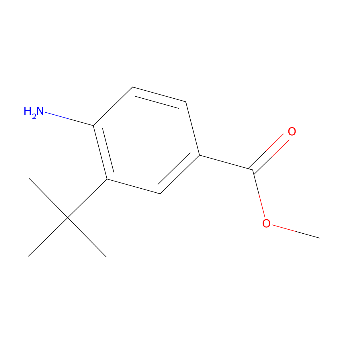 Methyl 4-amino-3-(tert-butyl)benzoate molecular structure, CAS 2044702-85-2