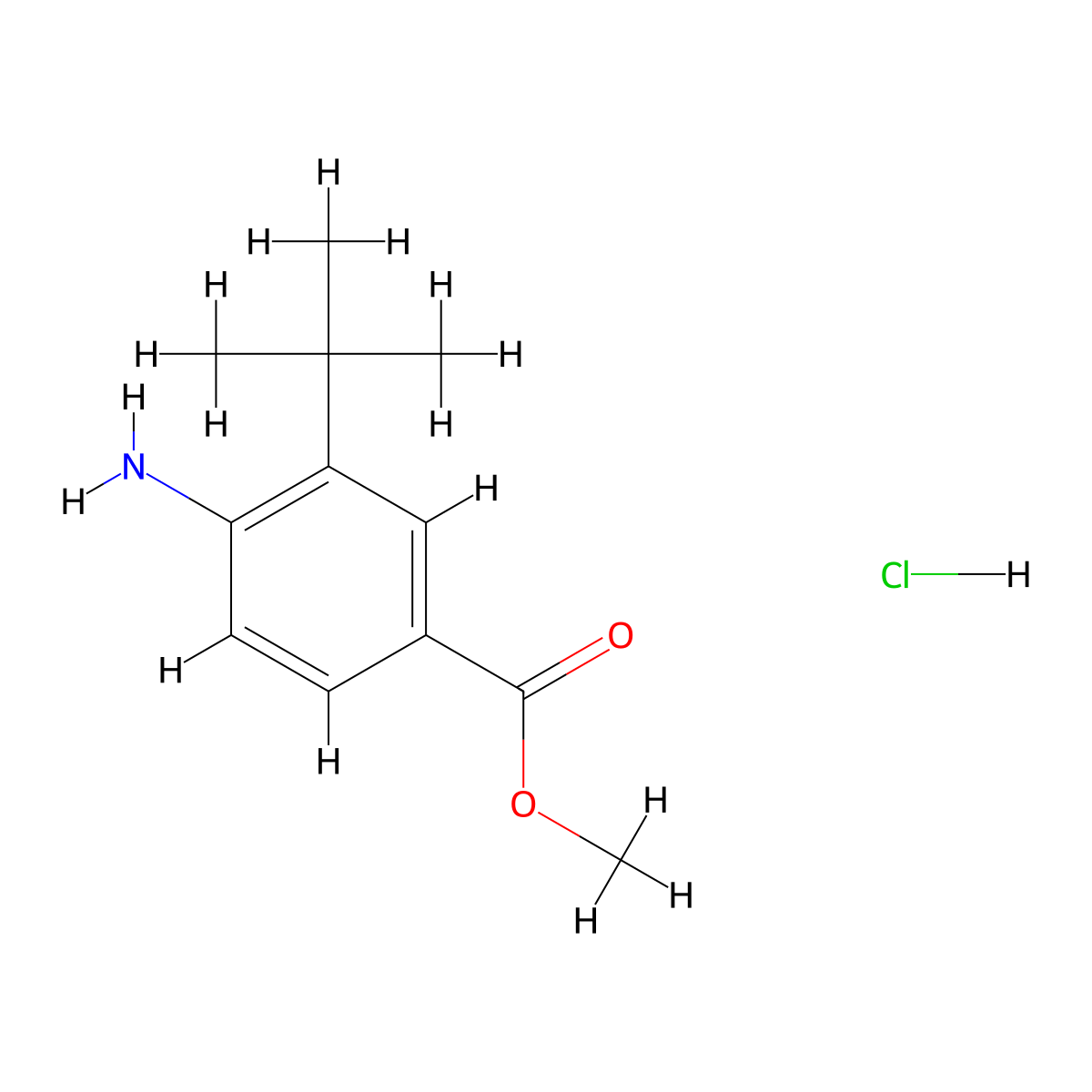Methyl 4-amino-3-(tert-butyl)benzoate hydrochloride molecular structure, CAS 2044702-89-6