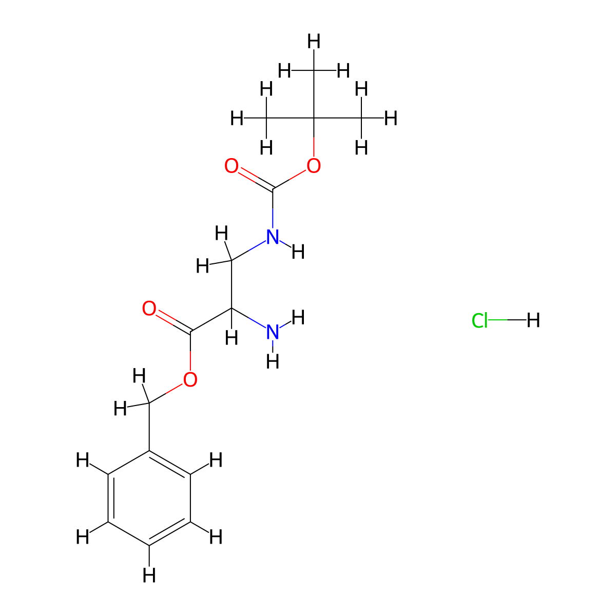 (R)-Benzyl 2-amino-3-((tert-butoxycarbonyl)amino)propanoate hydrochloride molecular structure, CAS 2044704-52-9