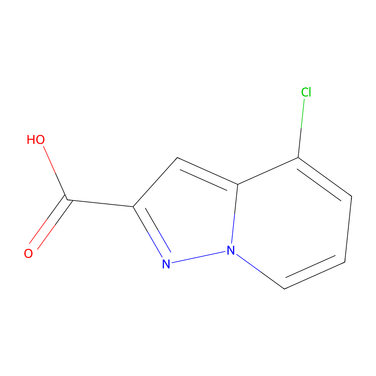 4-Chloropyrazolo[1,5-a]pyridine-2-carboxylic acid molecular structure, CAS 2044704-53-0