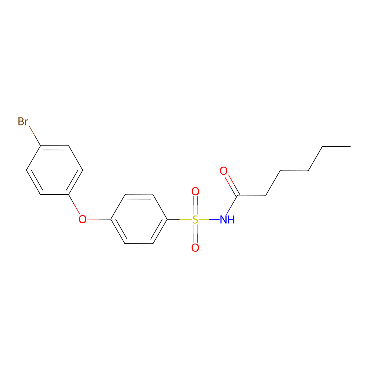 N-((4-(4-Bromophenoxy)phenyl)sulfonyl)hexanamide molecular structure, CAS 2044704-70-1