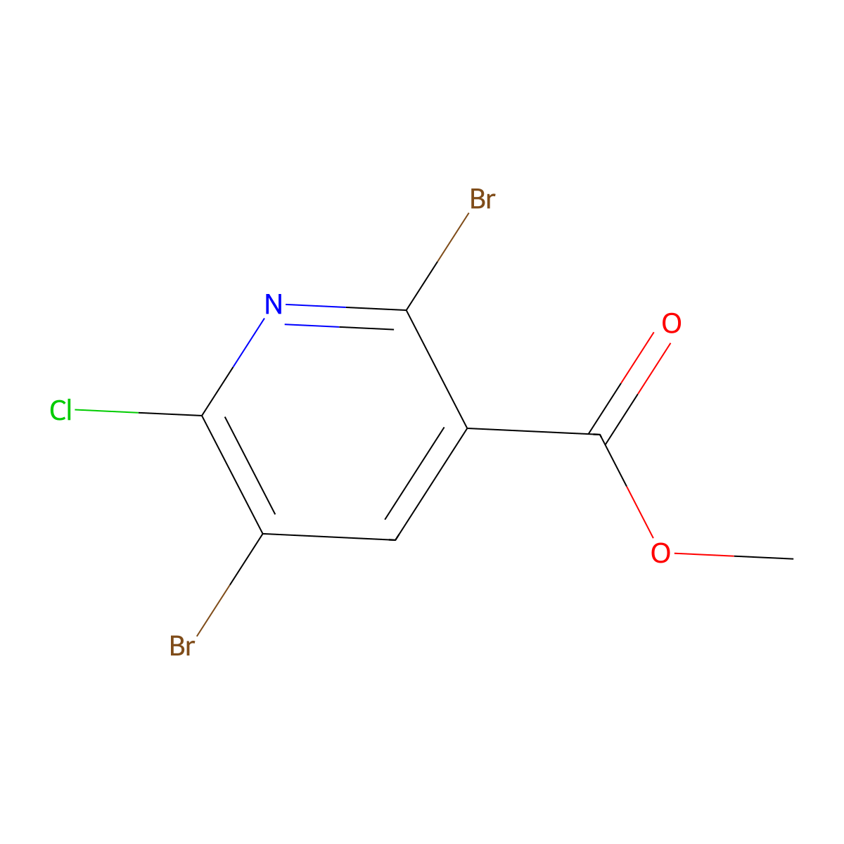 Methyl 2,5-dibromo-6-chloronicotinate molecular structure, CAS 2044704-93-8